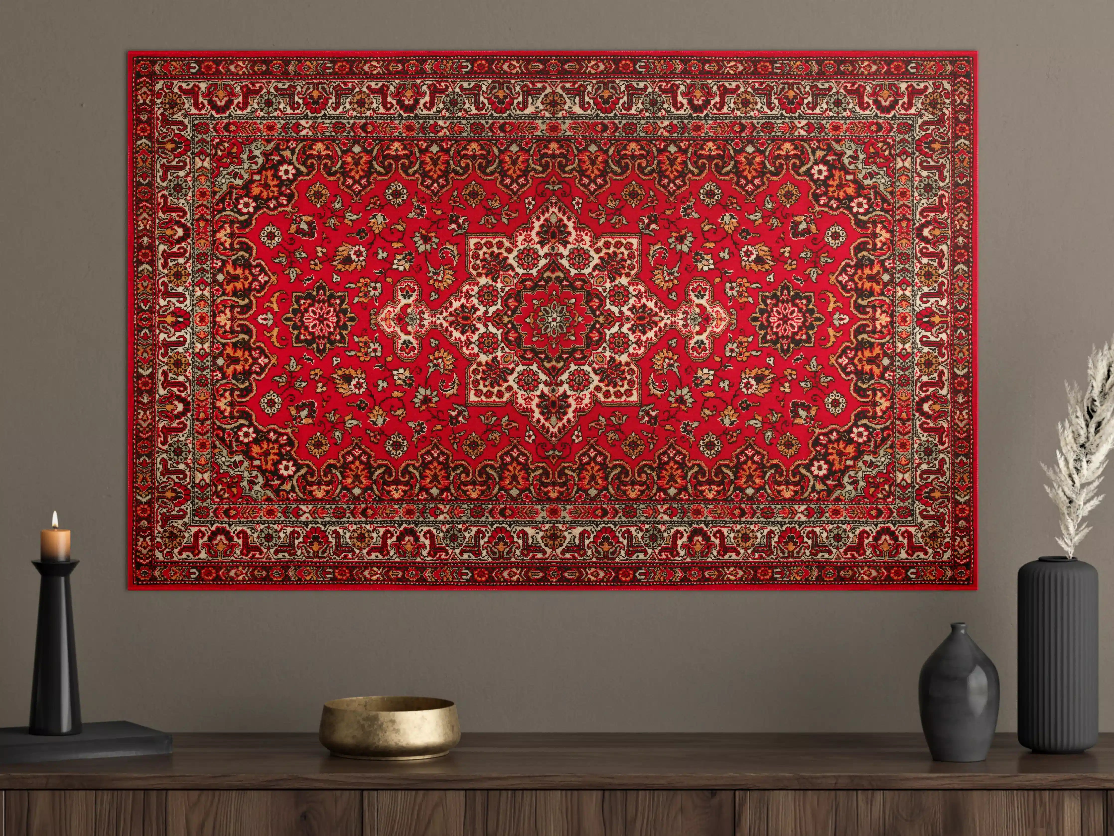 Große Wandbilder - Roter Perser-Teppich mit traditionellem Muster