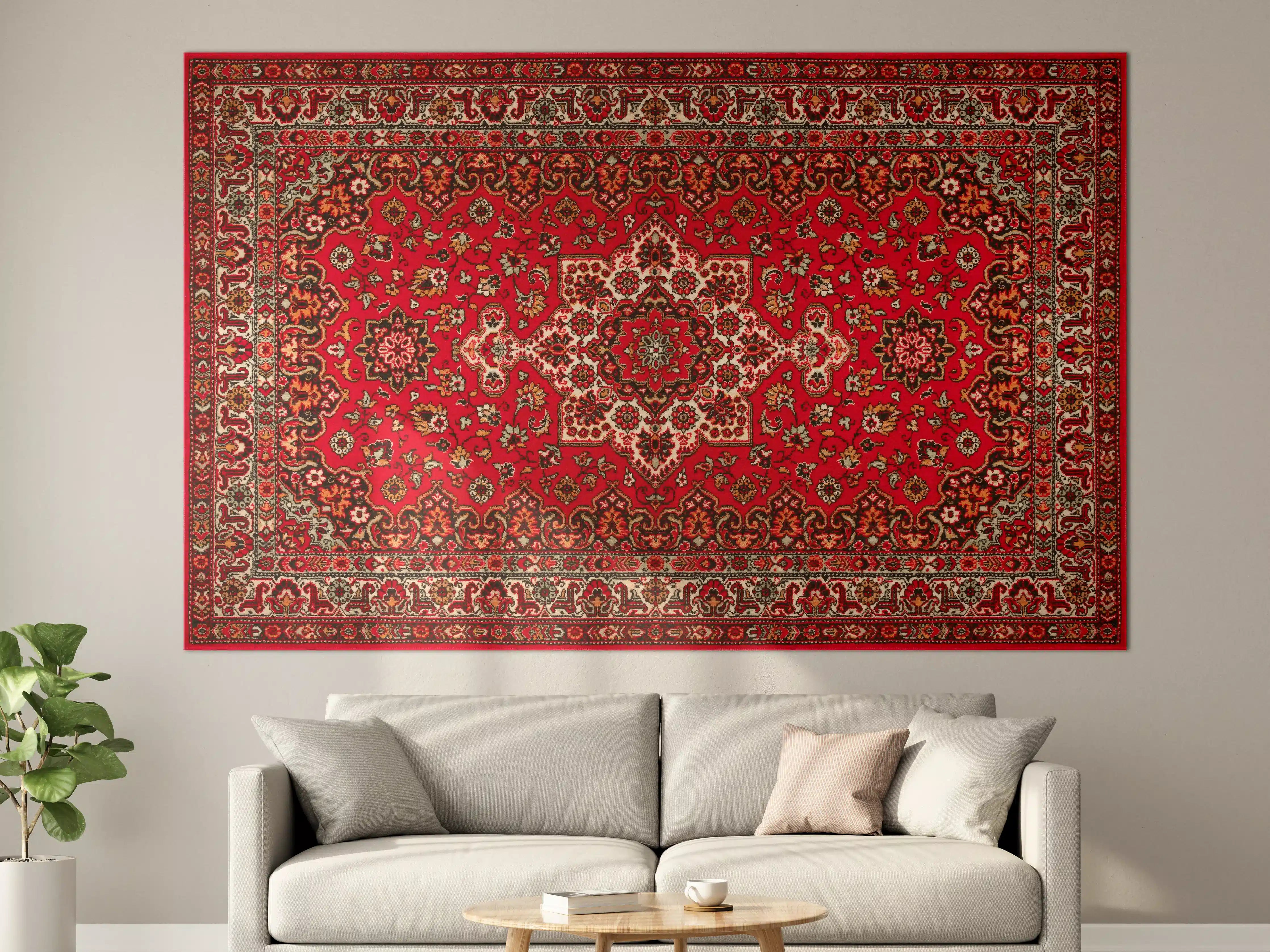 Große Wandbilder - Roter Perser-Teppich mit traditionellem Muster