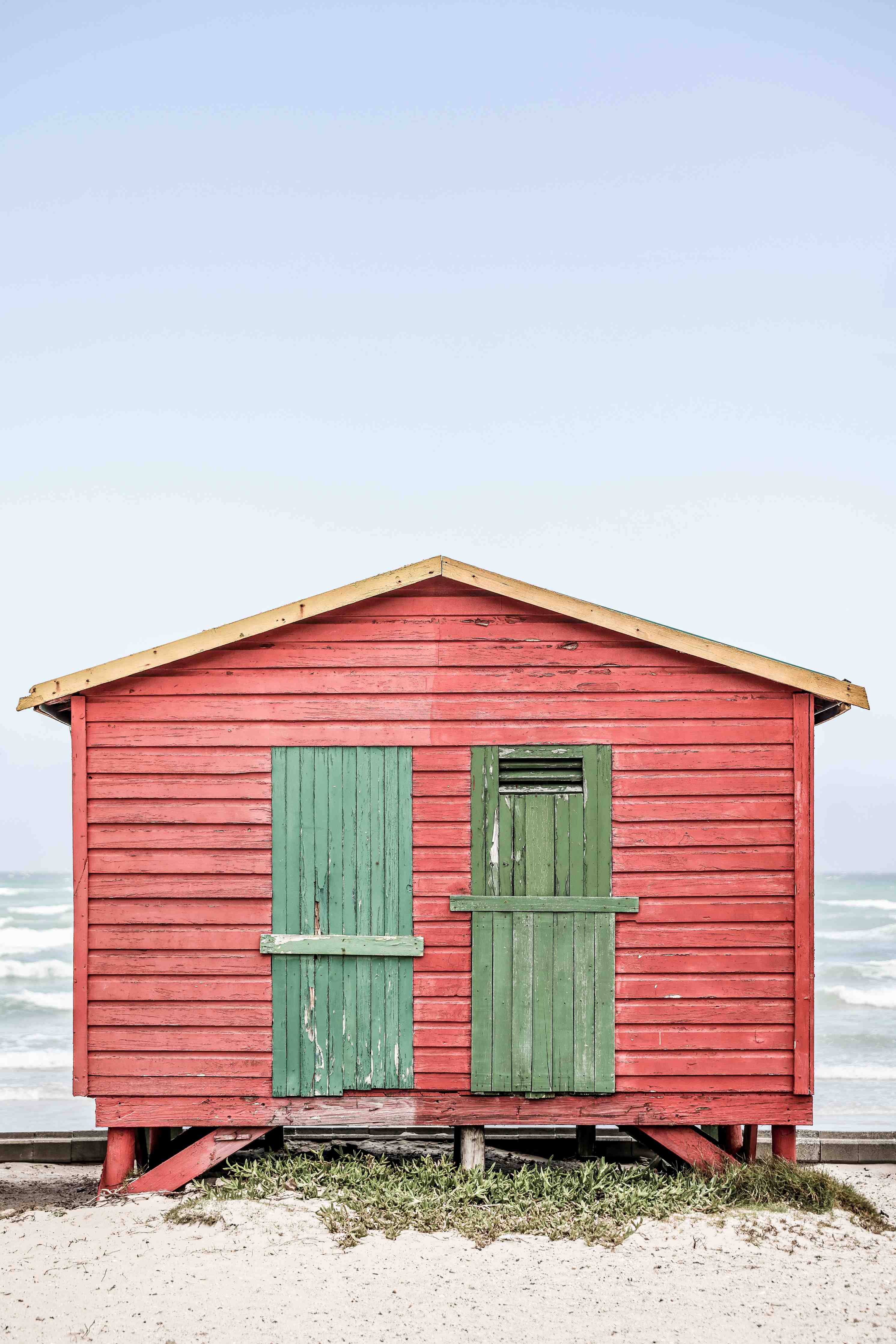 Große Wandbilder-Roter Strandhütte am Meer