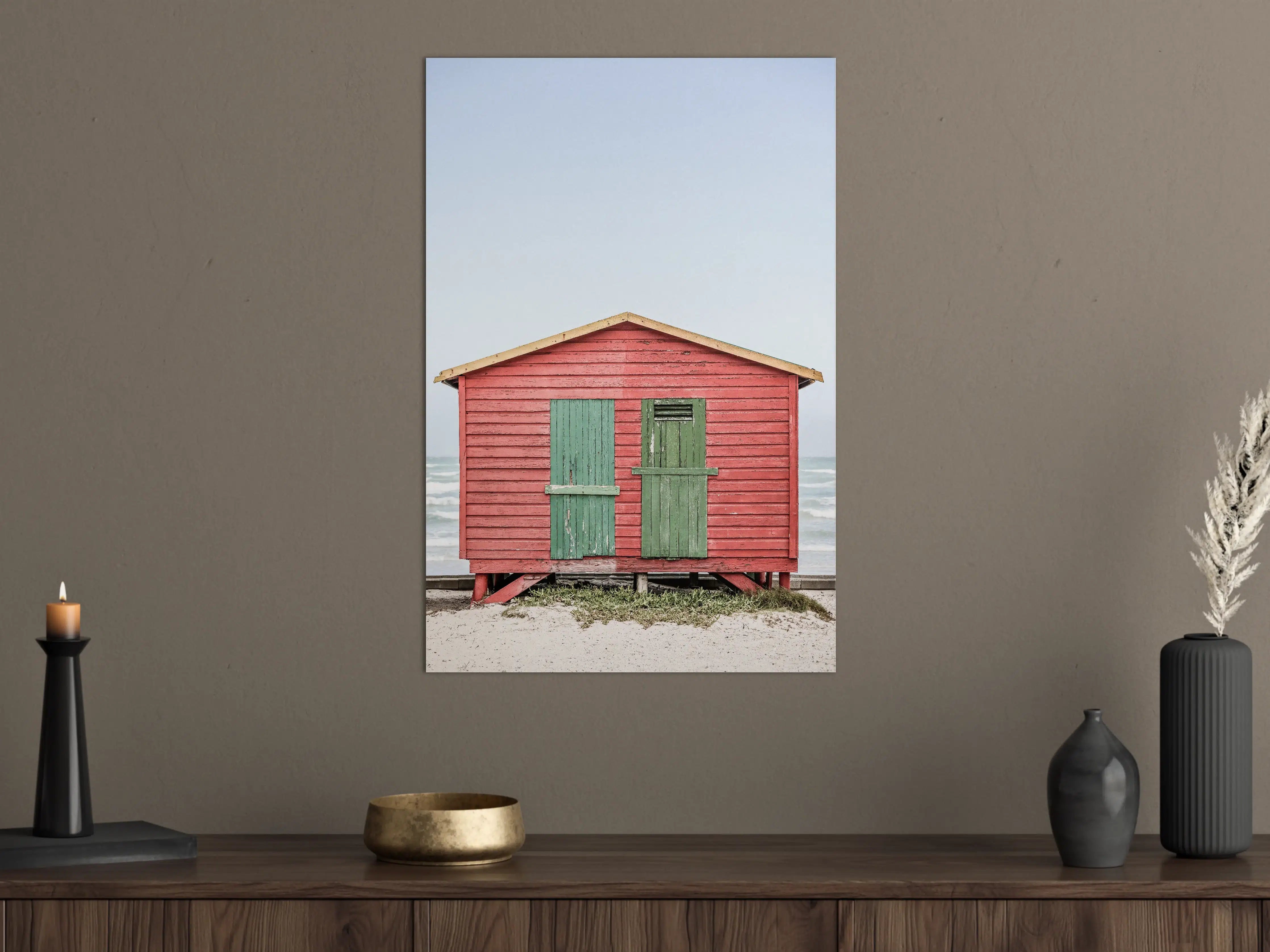 Große Wandbilder - Roter Strandhütte am Meer