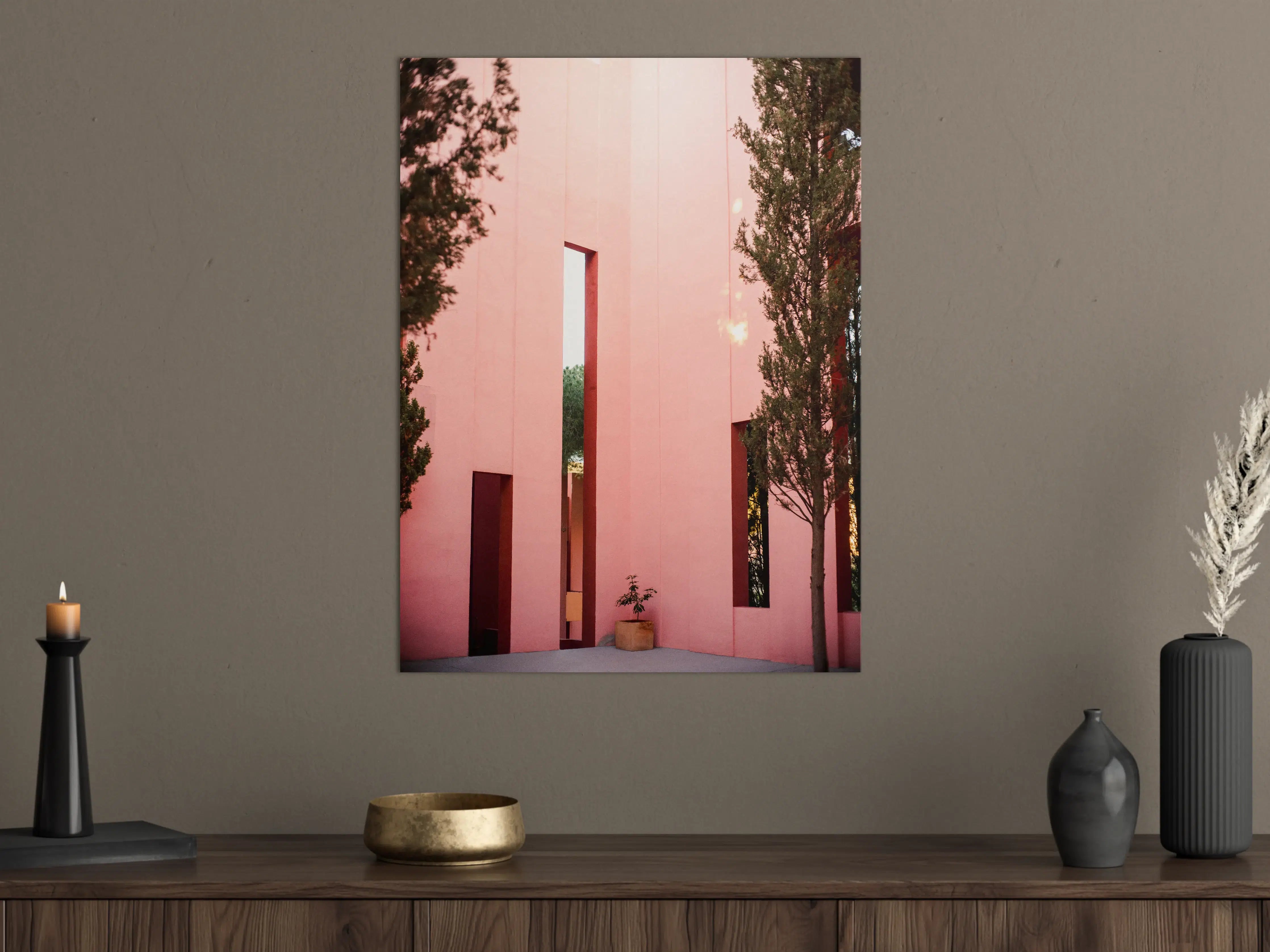 Große Wandbilder - Rotes Architekturkontur-Spiel