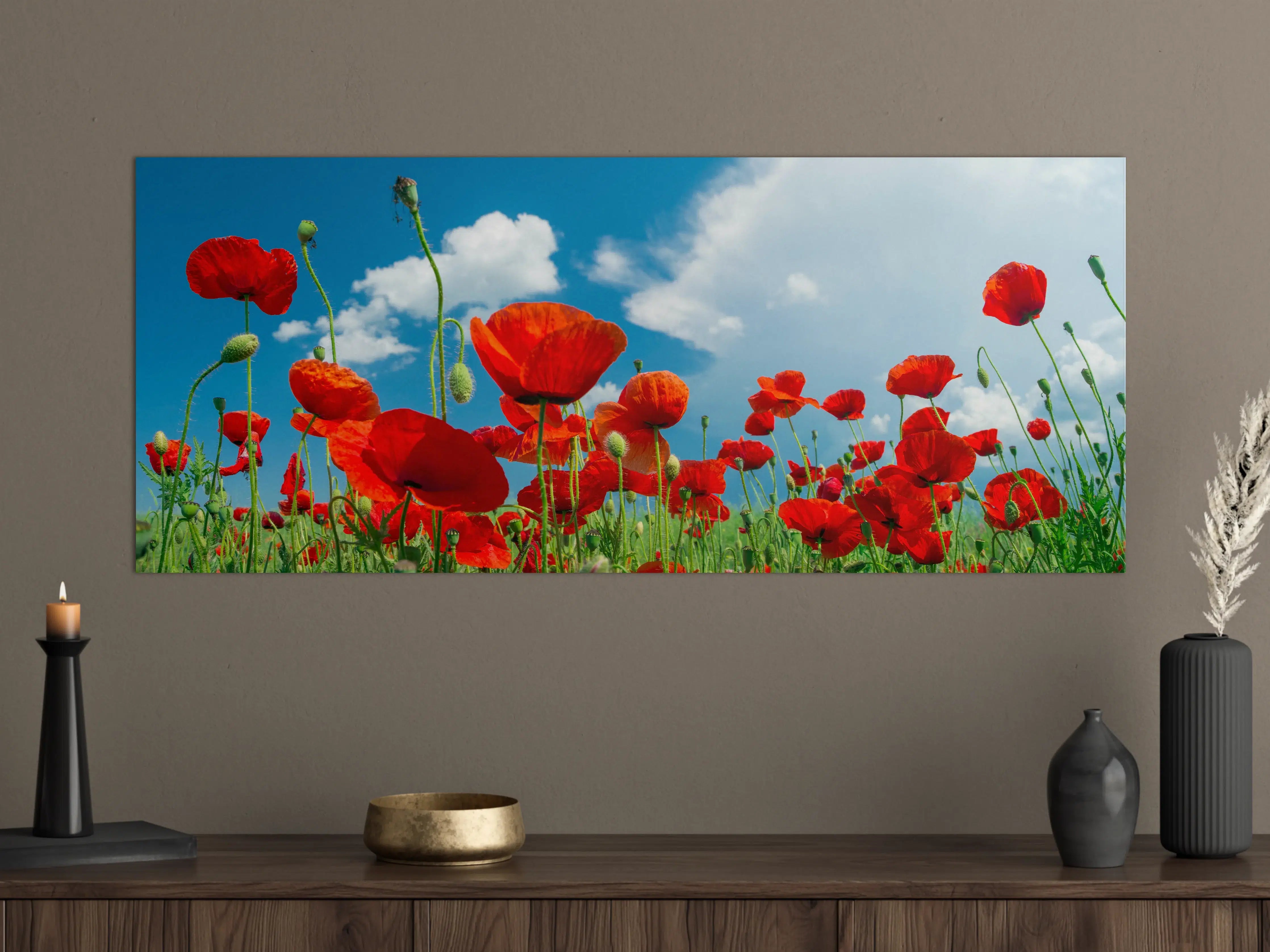 Große Wandbilder - Rotes Mohnblumenfeld