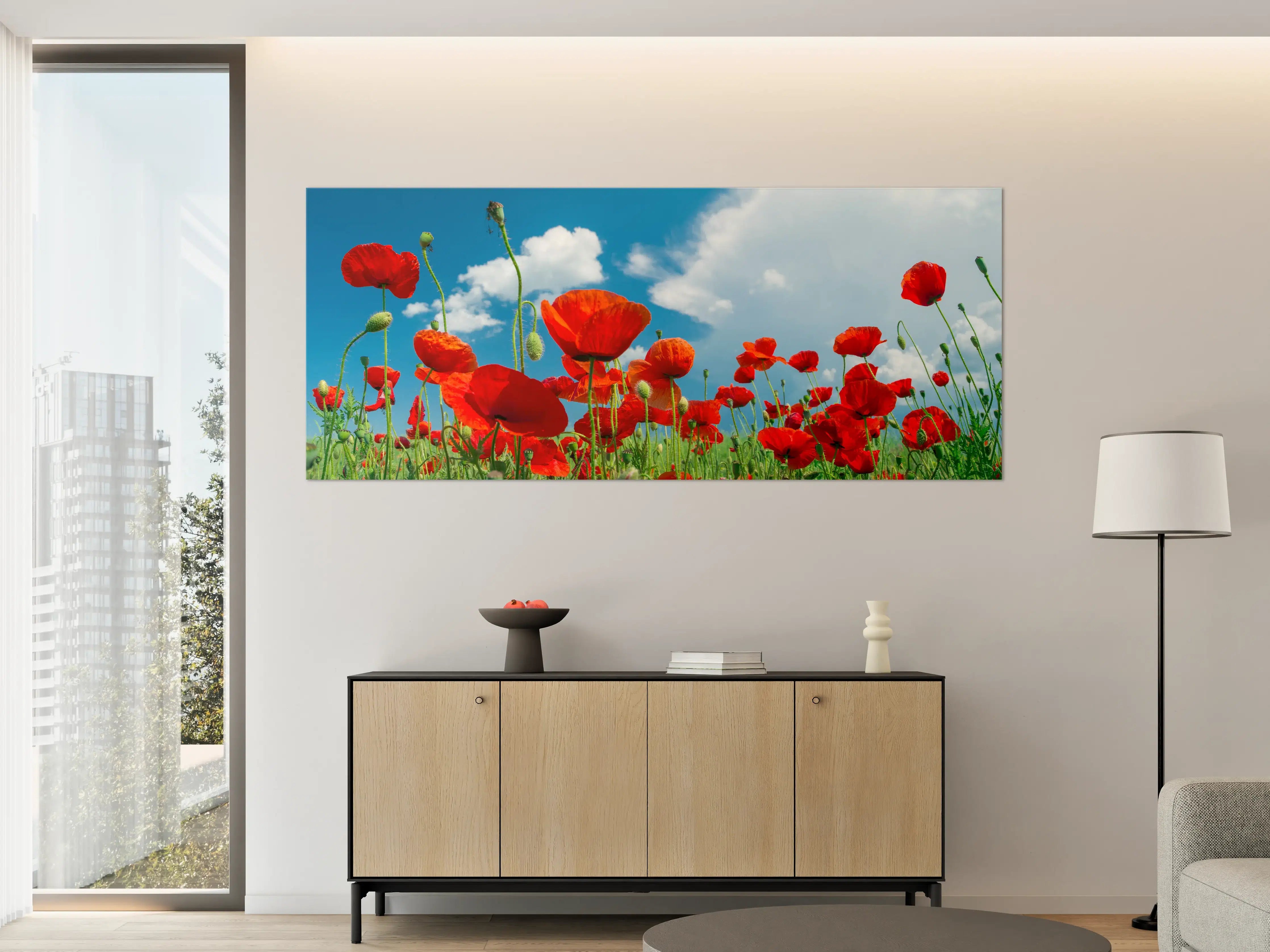 Große Wandbilder - Rotes Mohnblumenfeld
