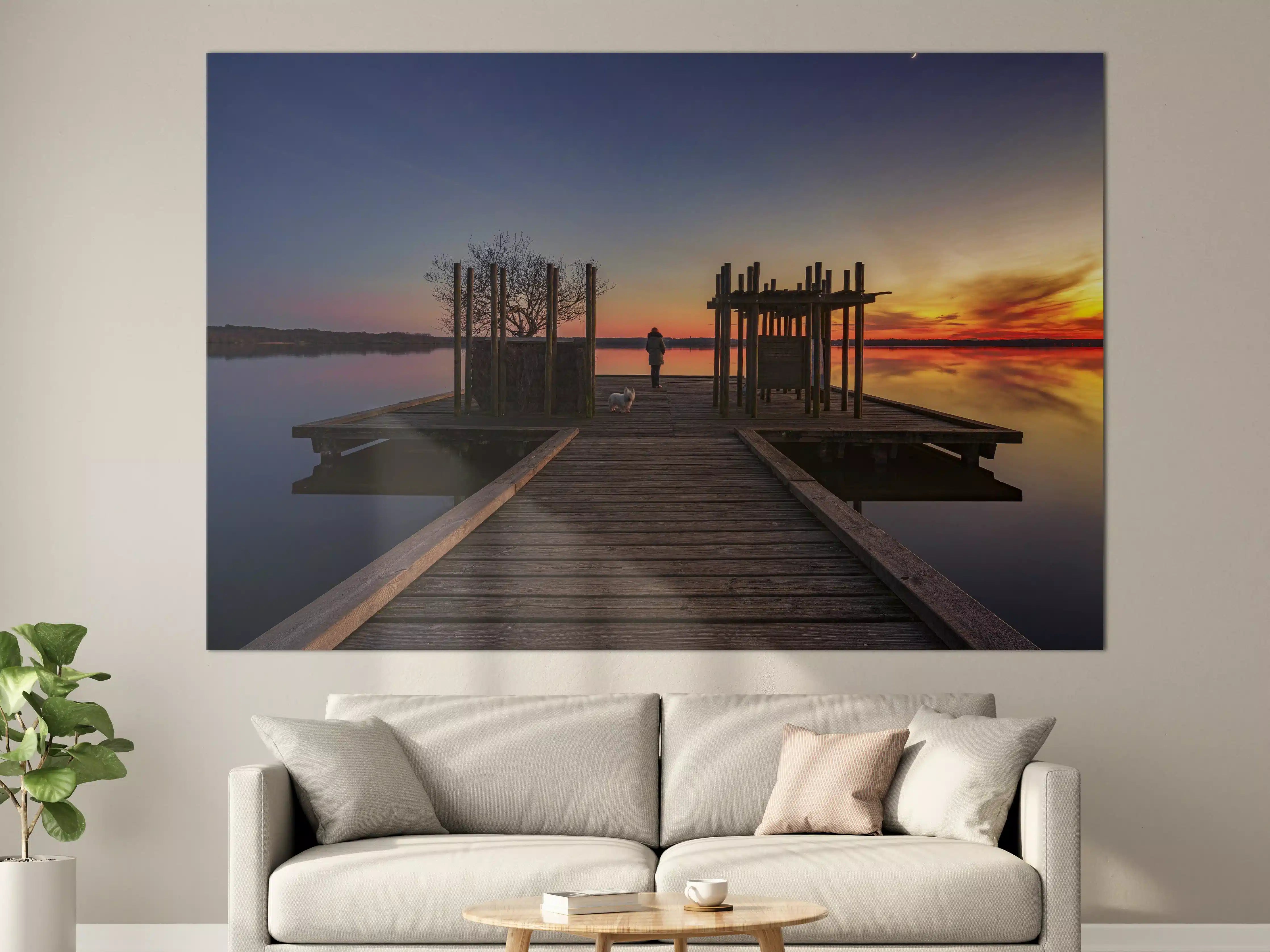 Große Wandbilder - Ruhiger See bei Sonnenuntergang