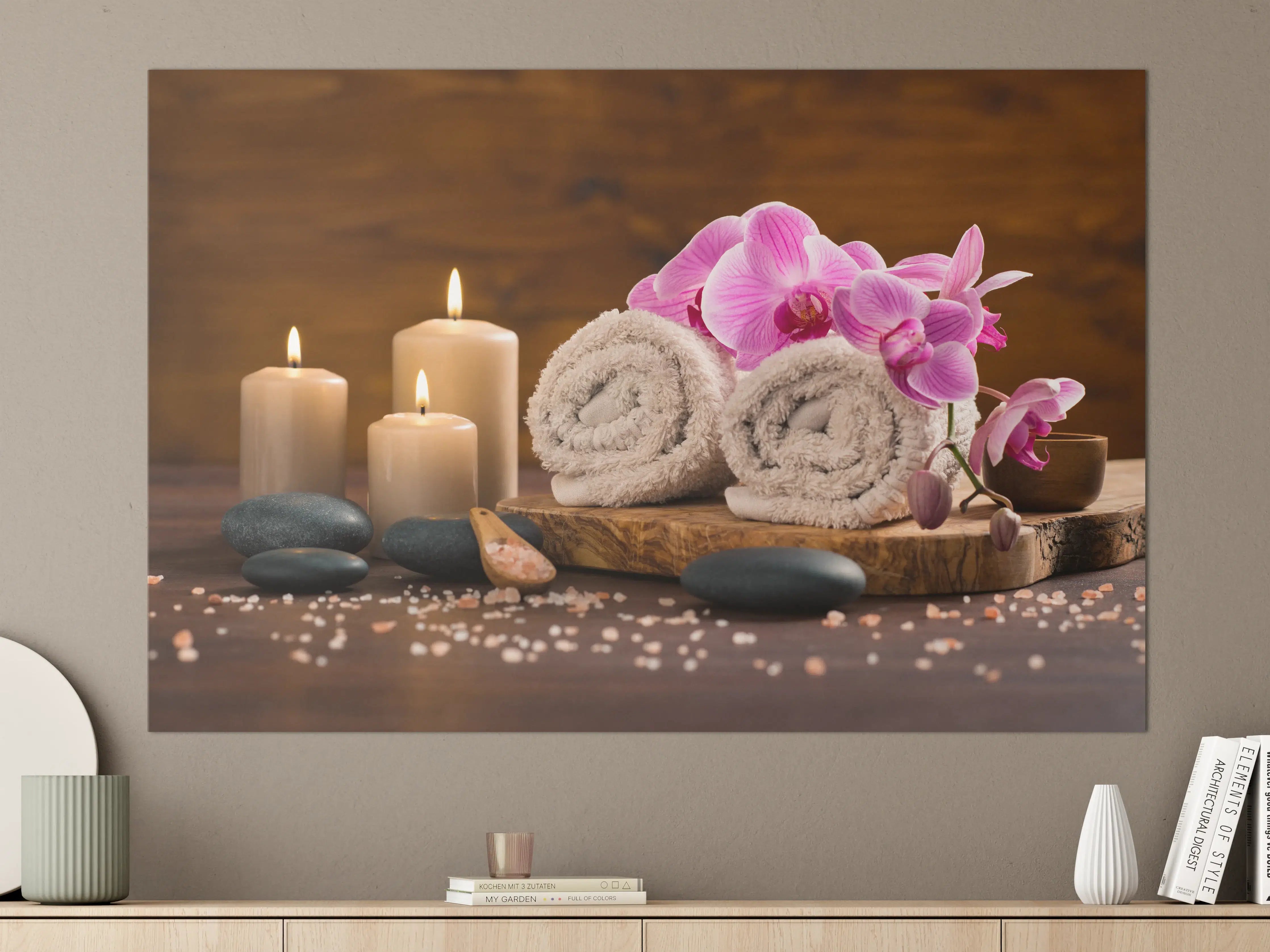 Große Wandbilder - Ruhiger Spa- und Wellnessbereich