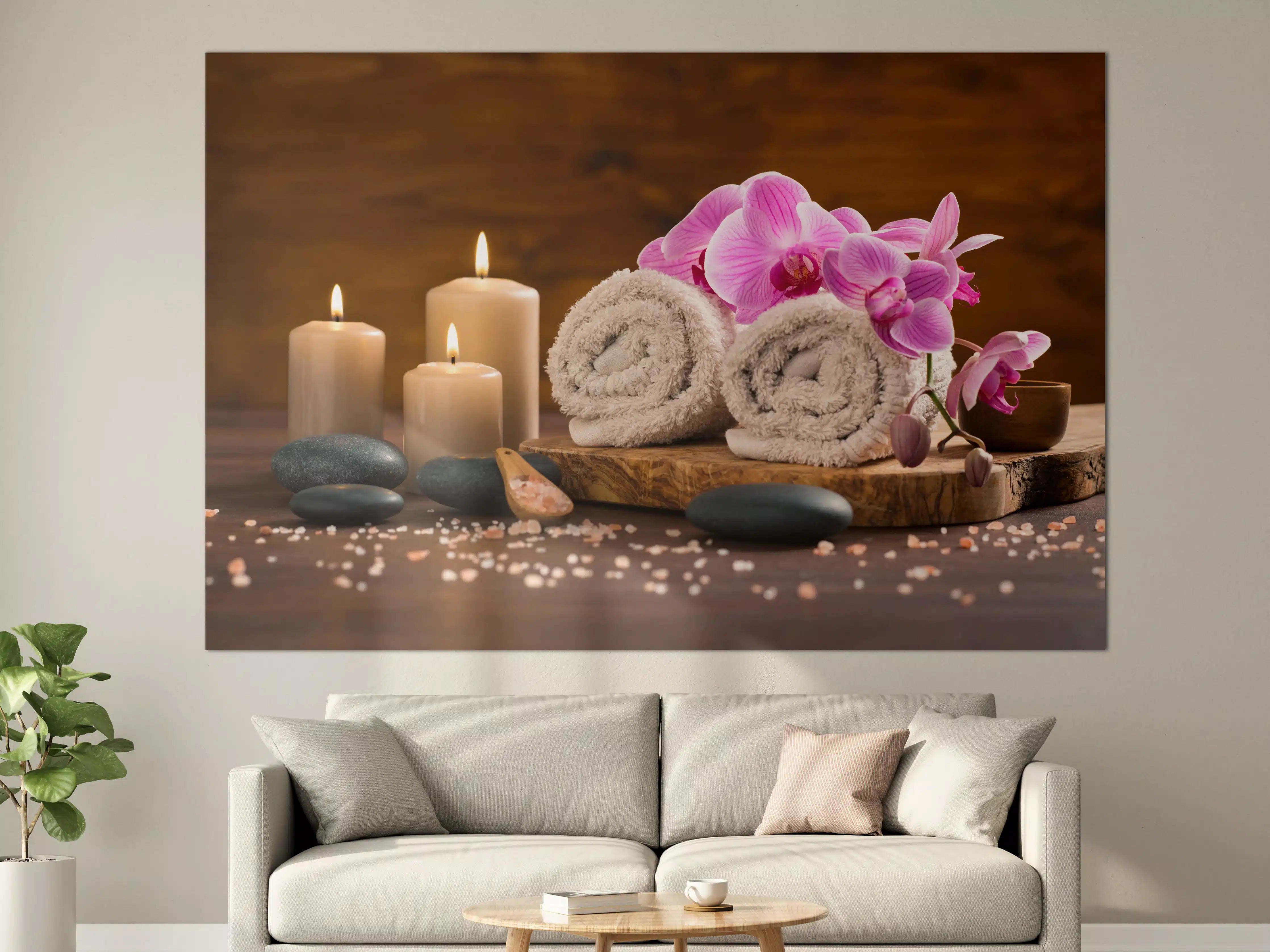 Große Wandbilder - Ruhiger Spa- und Wellnessbereich