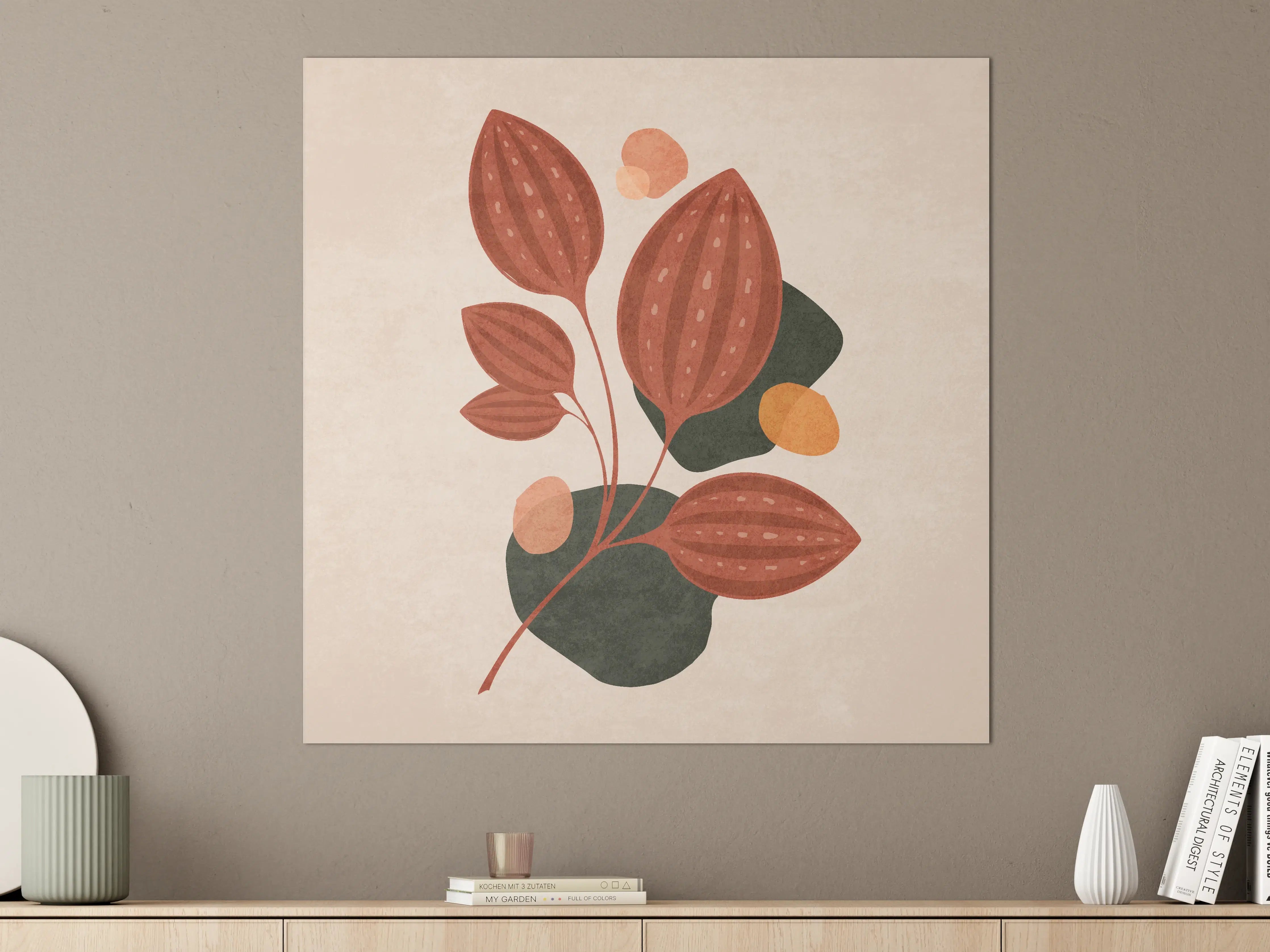 Große Wandbilder - Rustikale Blumenillustration