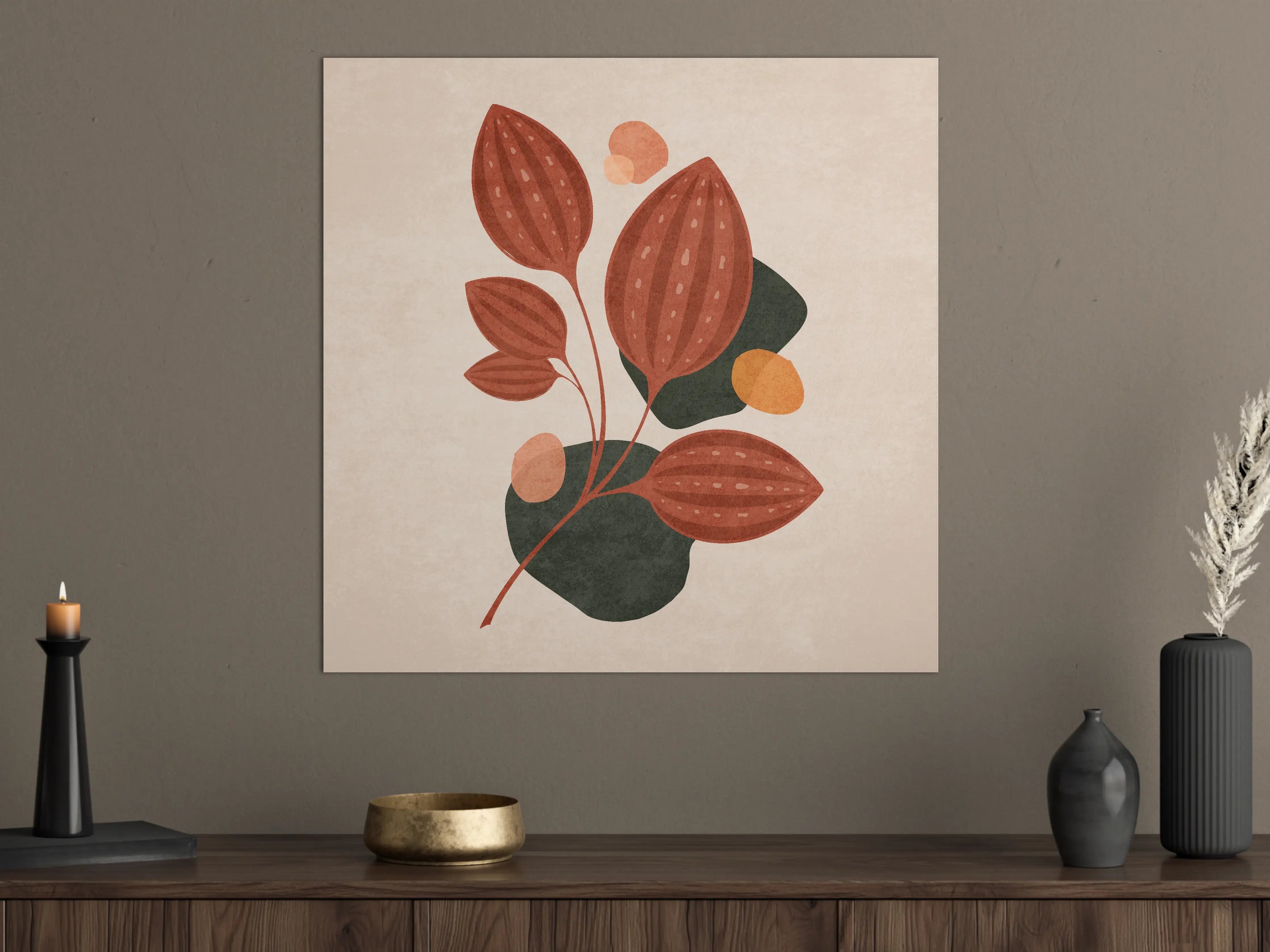Große Wandbilder - Rustikale Blumenillustration