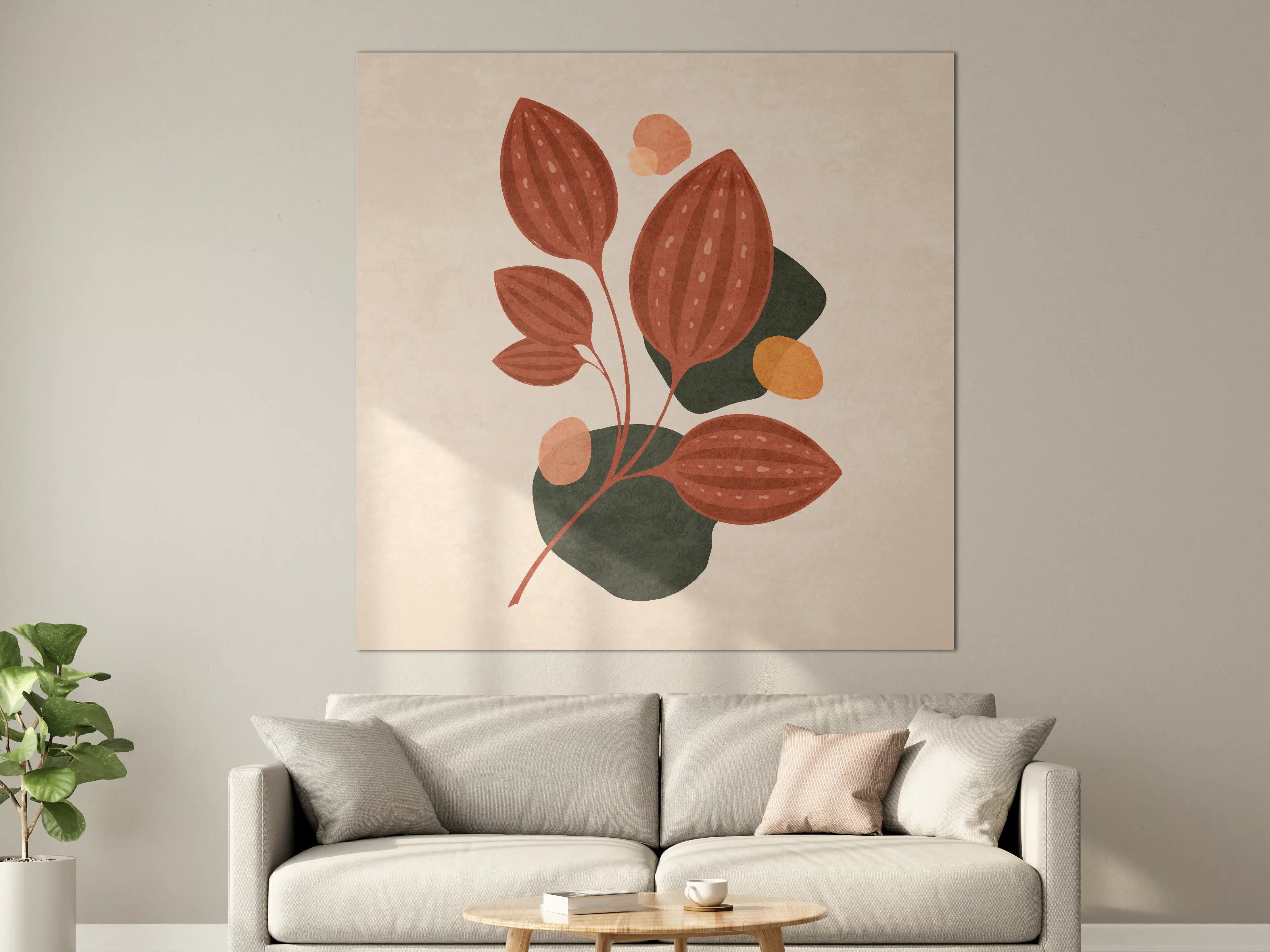 Große Wandbilder - Rustikale Blumenillustration