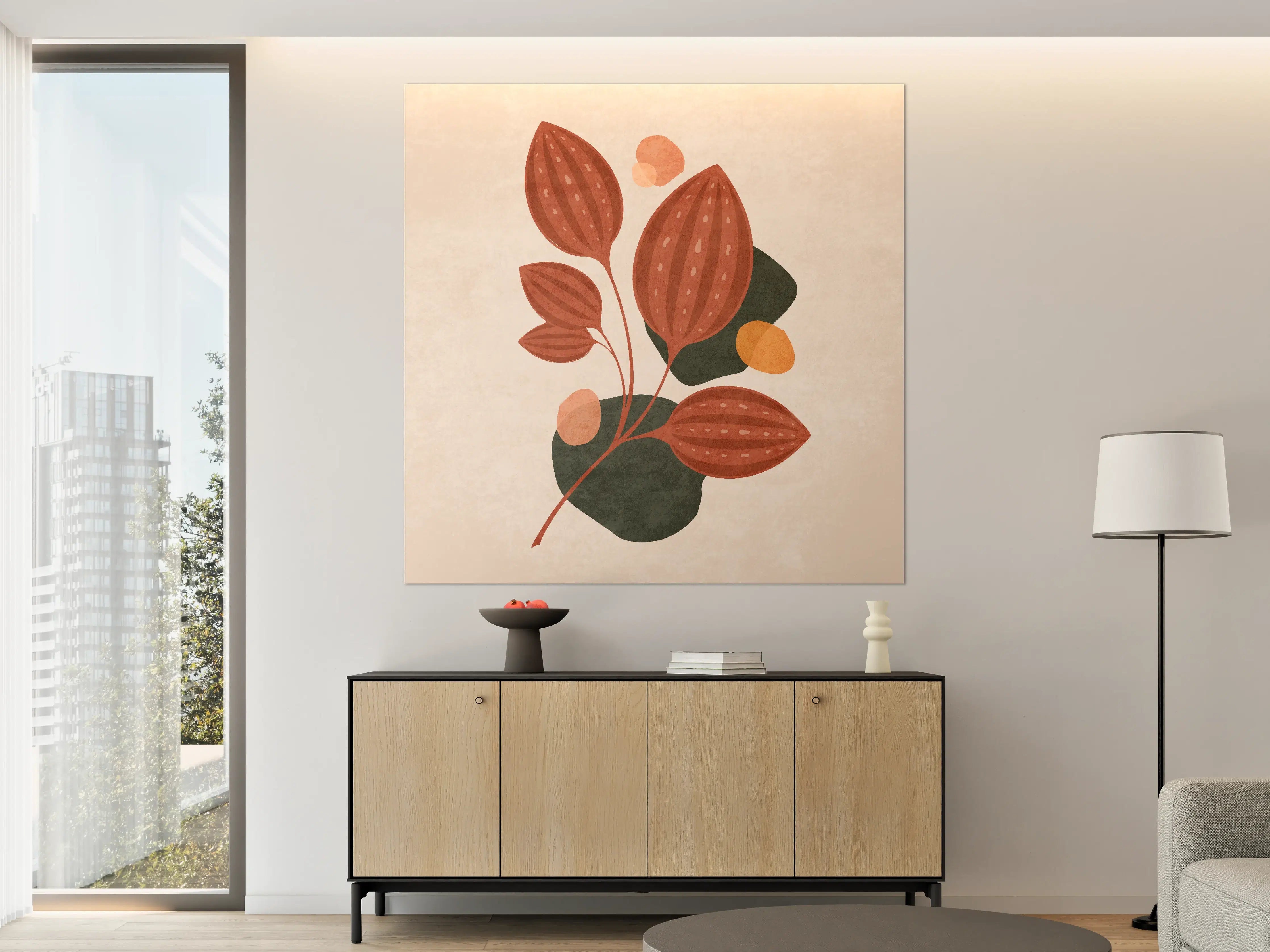 Große Wandbilder - Rustikale Blumenillustration