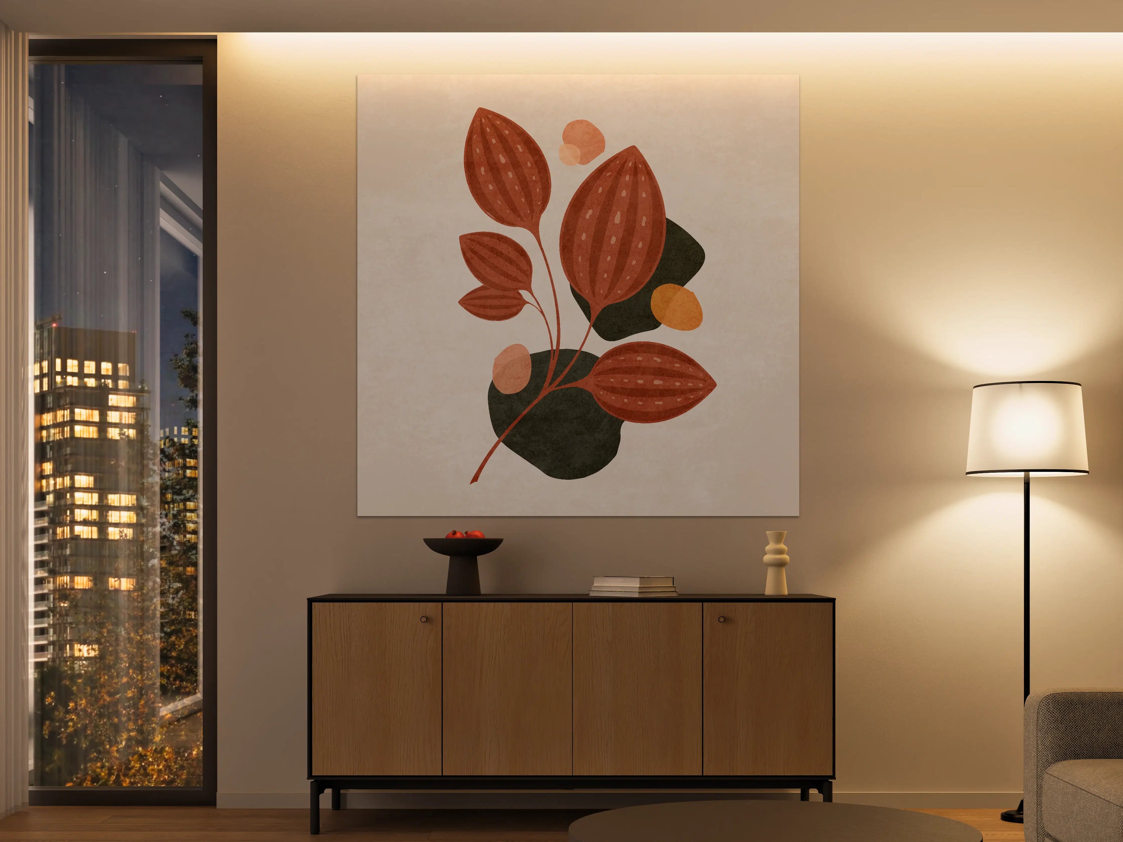 Große Wandbilder - Rustikale Blumenillustration