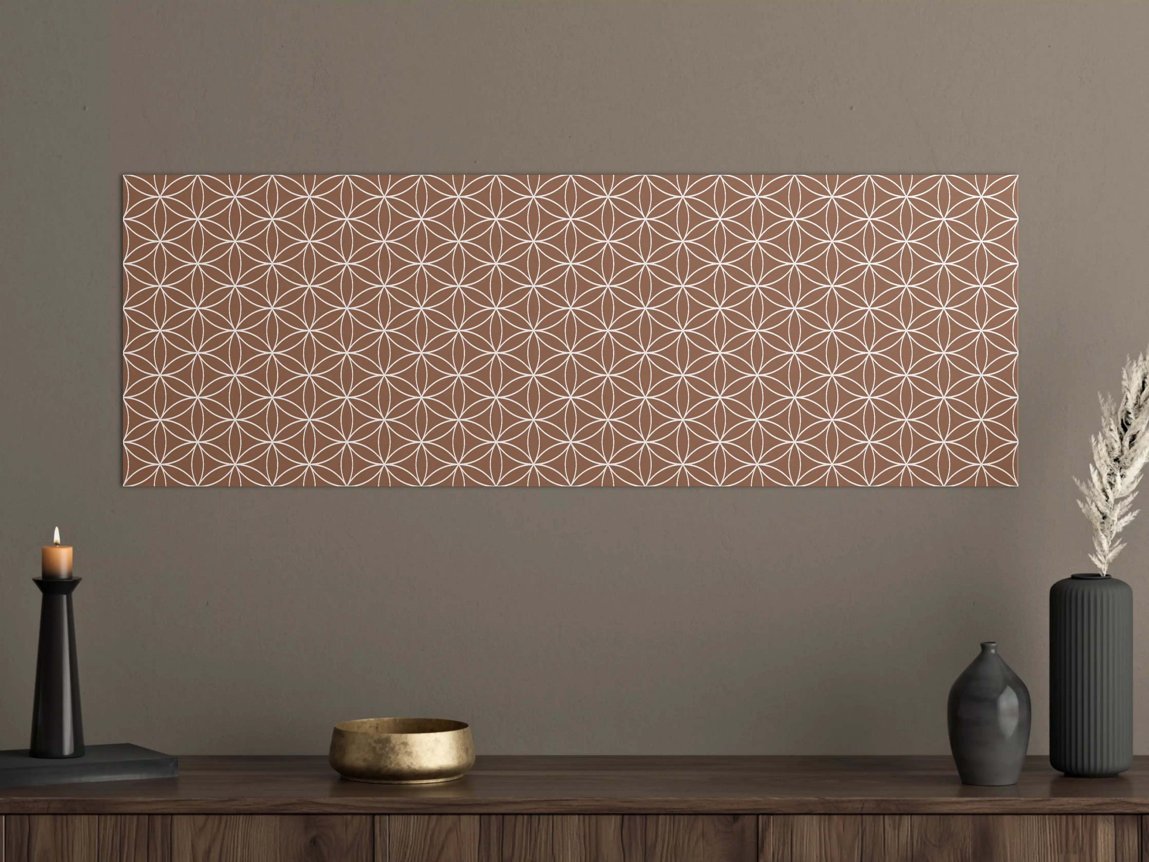 Große Wandbilder - Rustikale Terrakotta-Fliesen mit geometrischem Muster