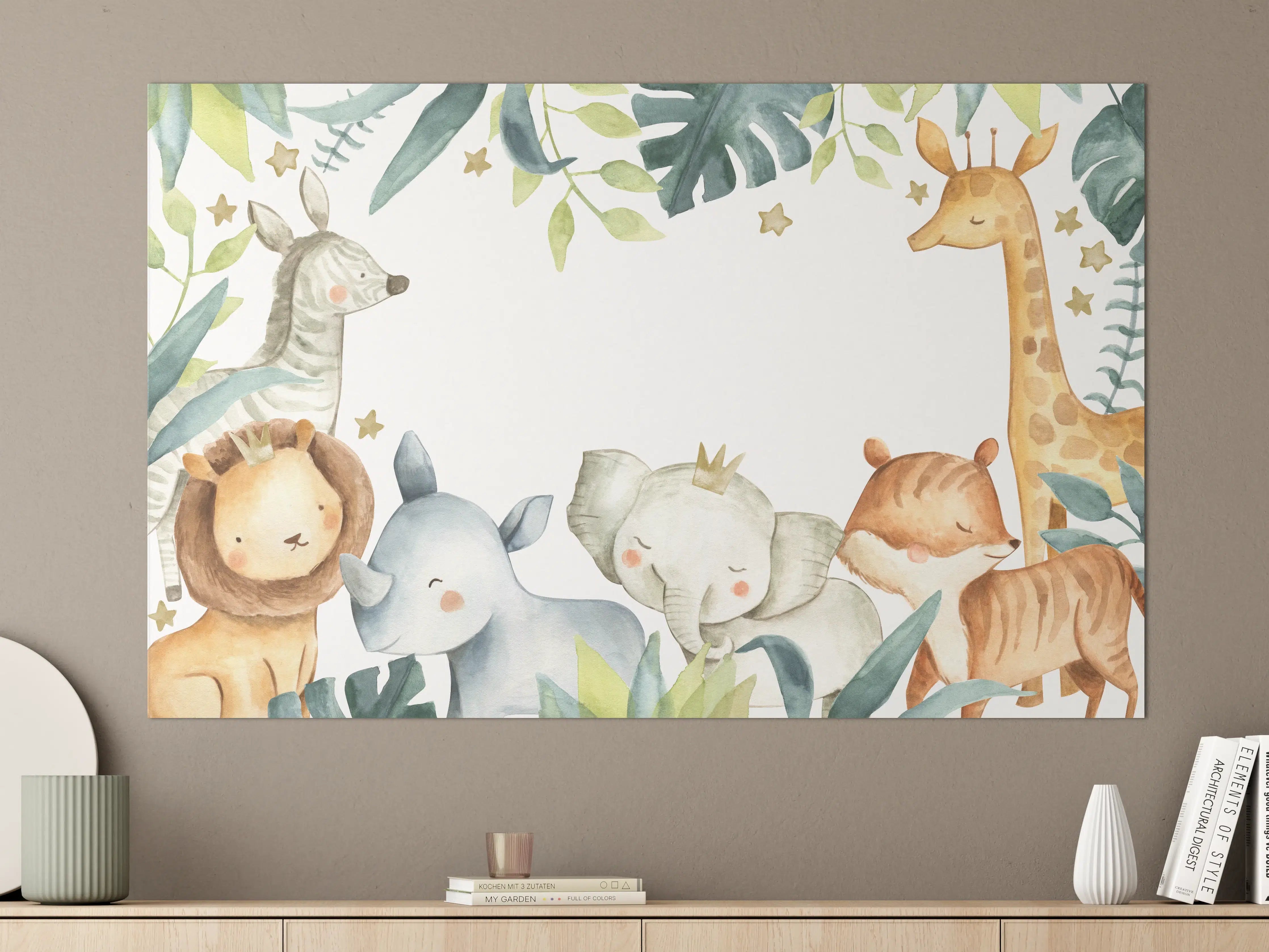 Große Wandbilder - Safari Tiere Aquarell 