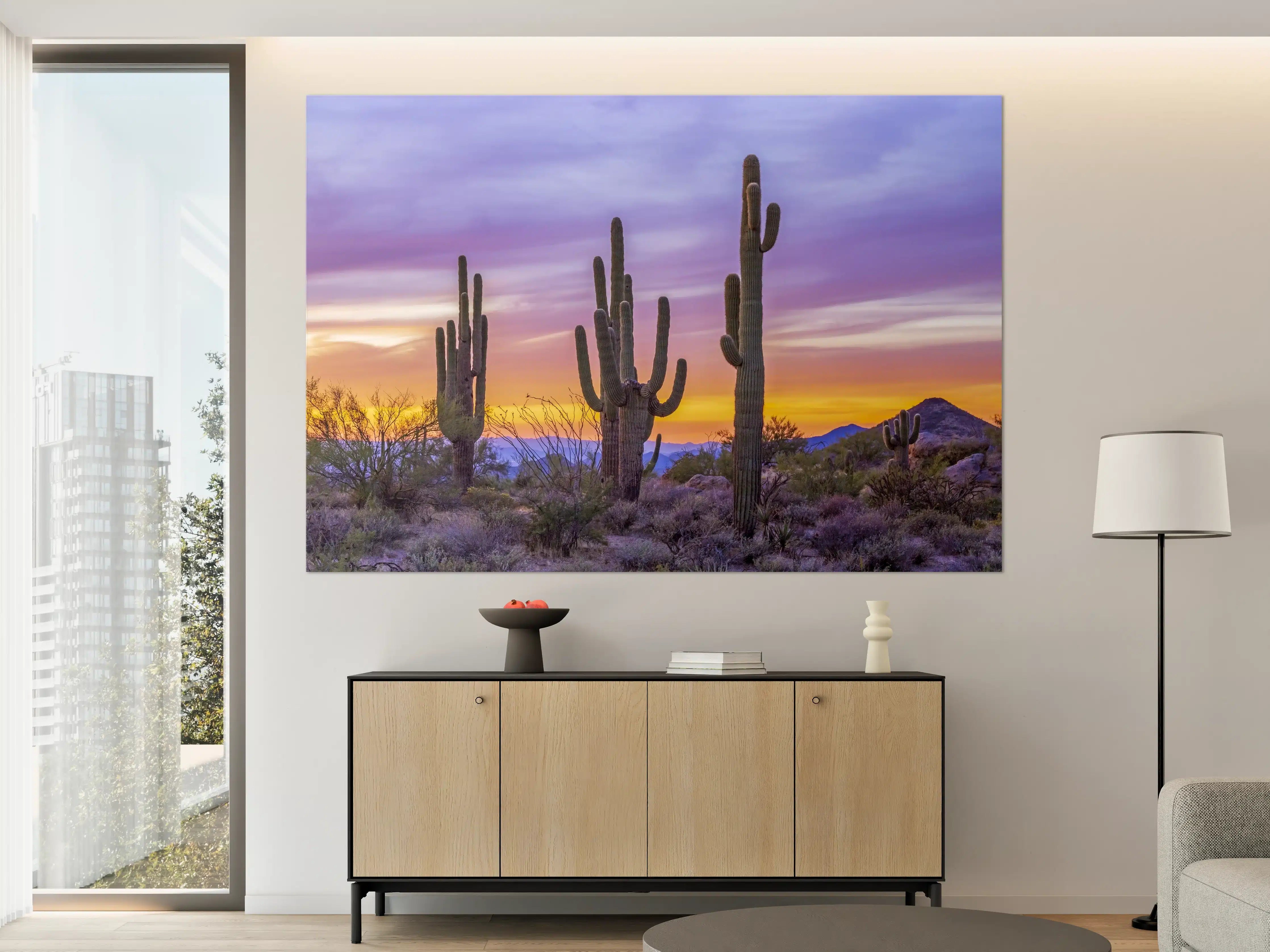 Große Wandbilder - Saguaro-Kaktus bei Sonnenuntergang in Arizona