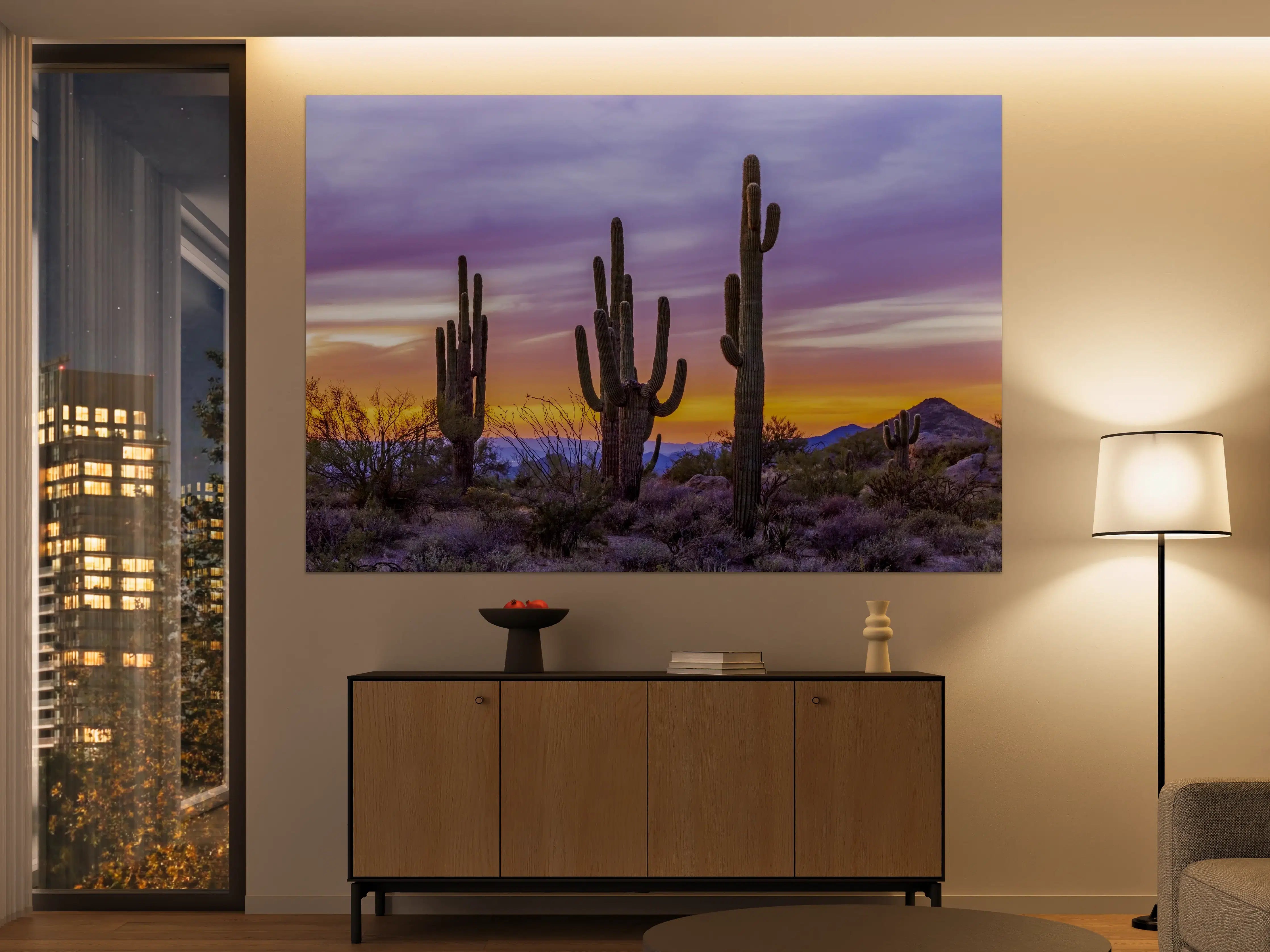 Große Wandbilder - Saguaro-Kaktus bei Sonnenuntergang in Arizona
