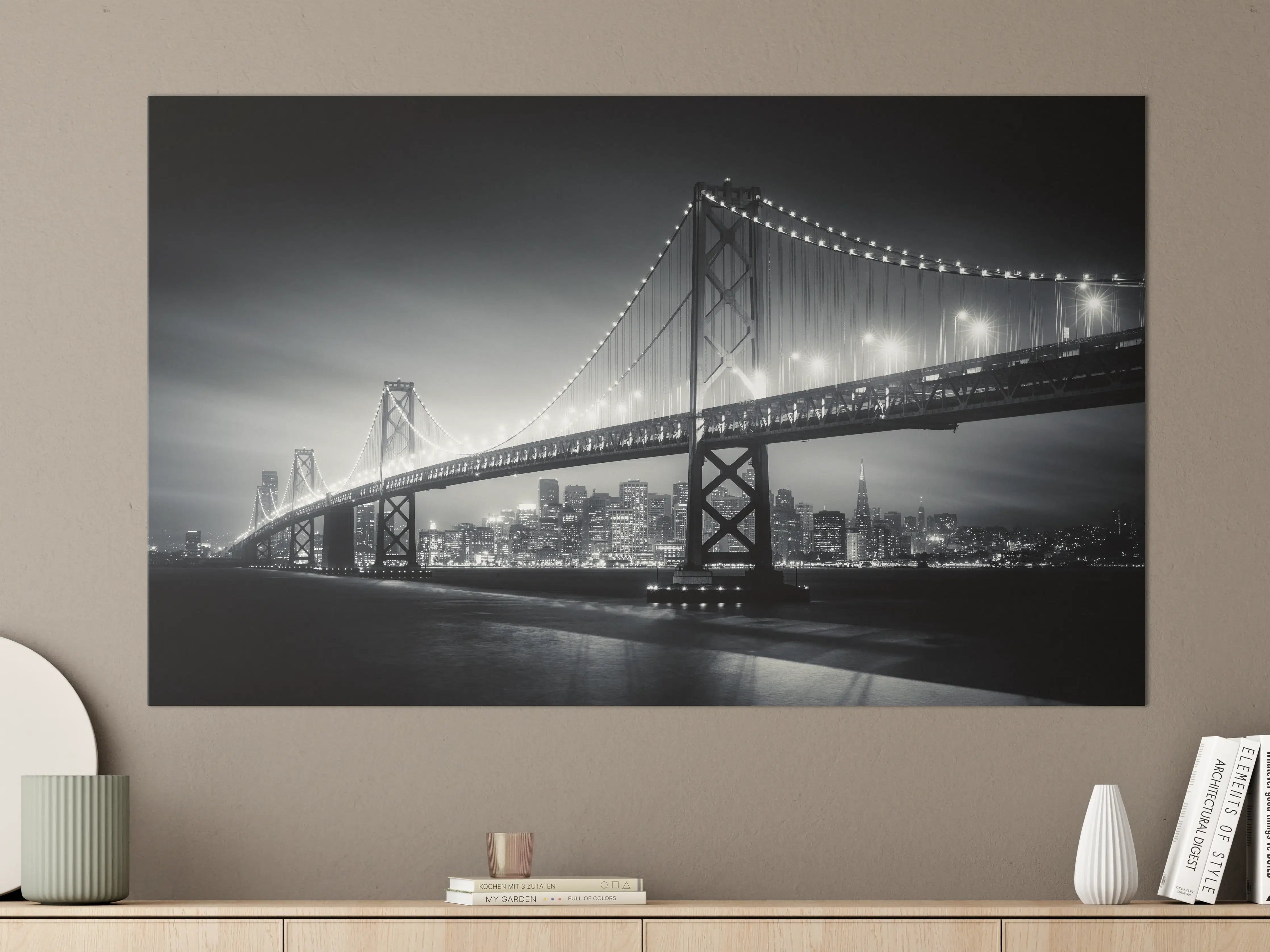 Große Wandbilder - San Francisco Bay Bridge bei Nacht