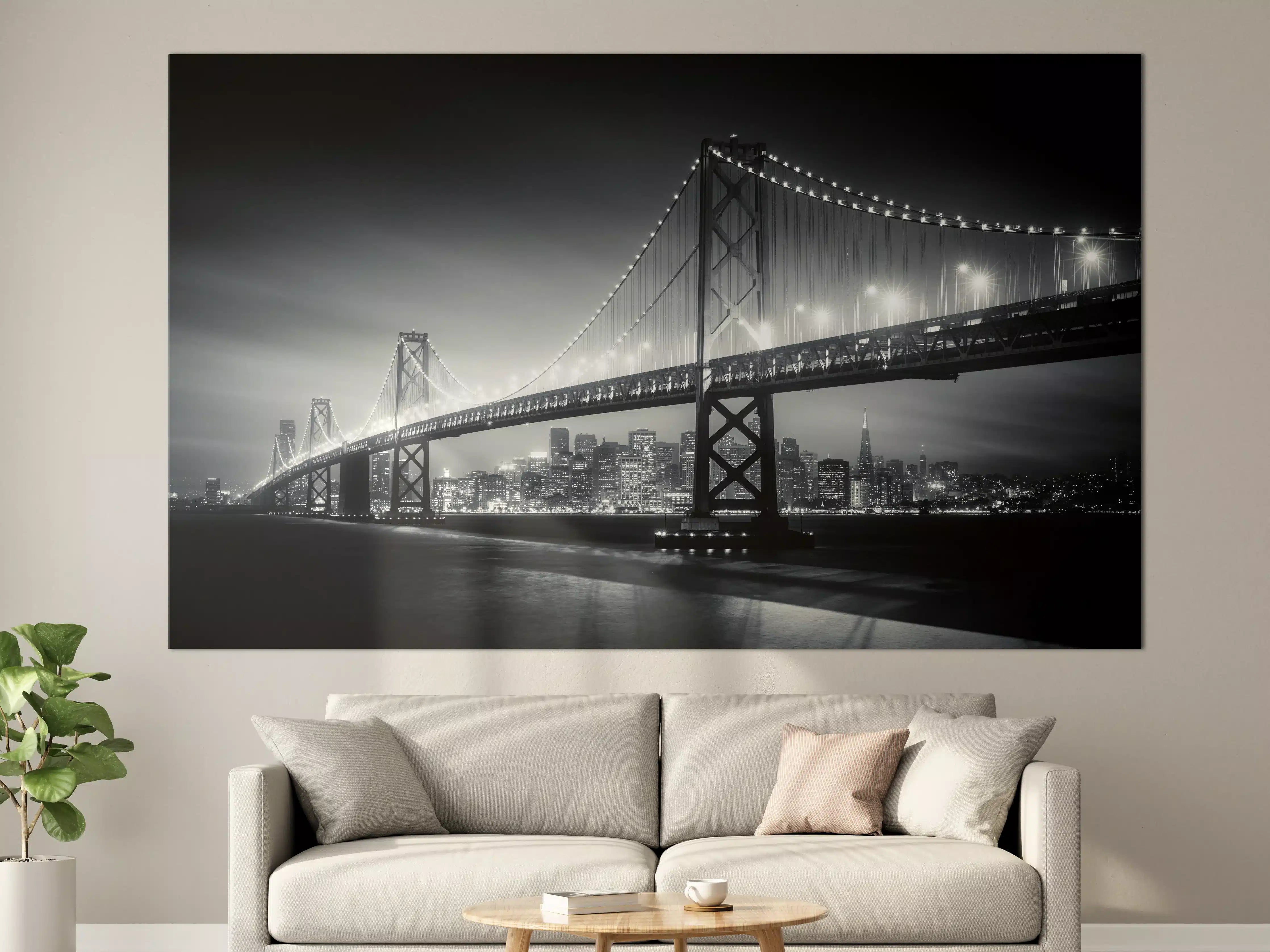 Große Wandbilder - San Francisco Bay Bridge bei Nacht