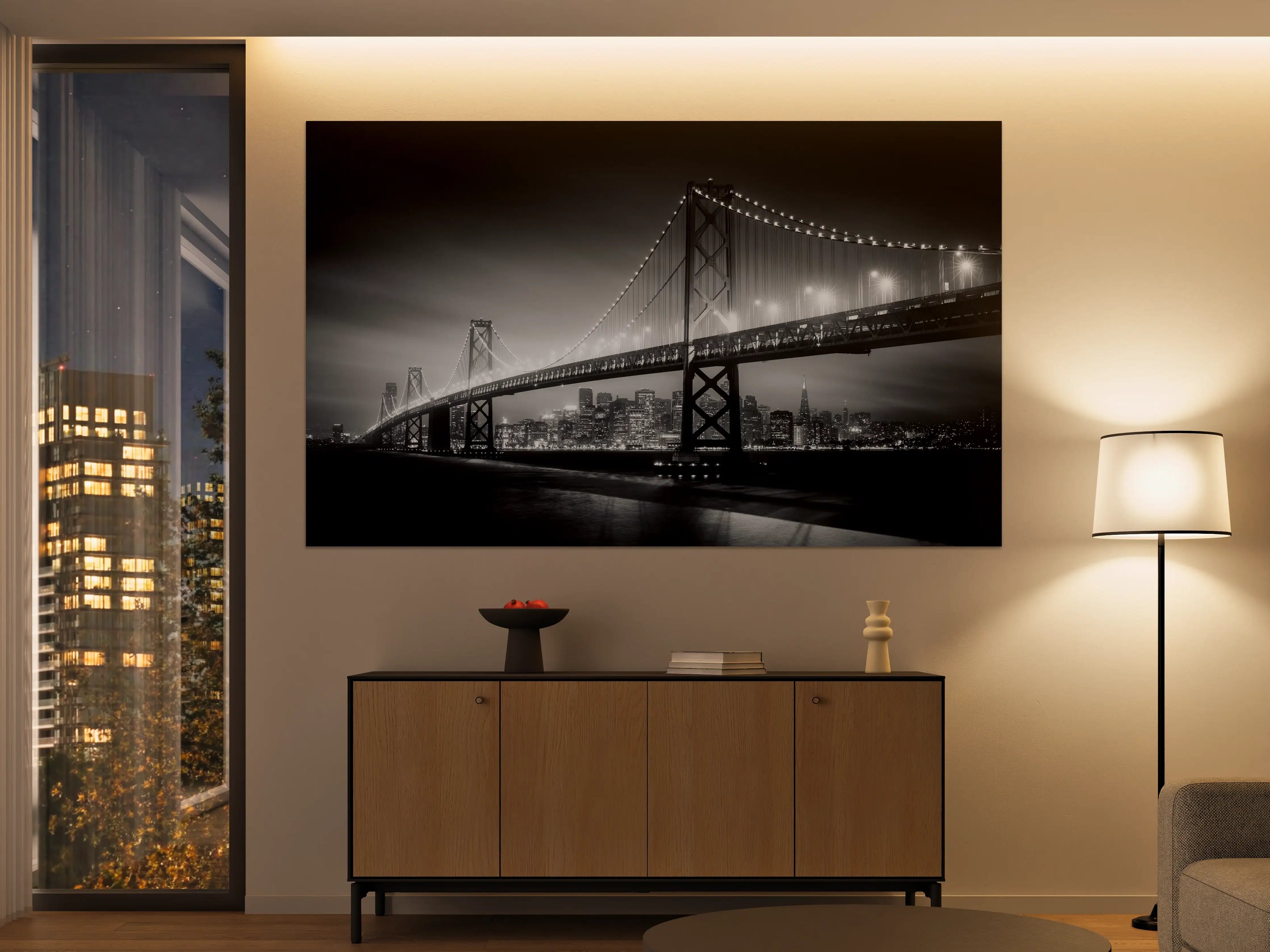 Große Wandbilder - San Francisco Bay Bridge bei Nacht