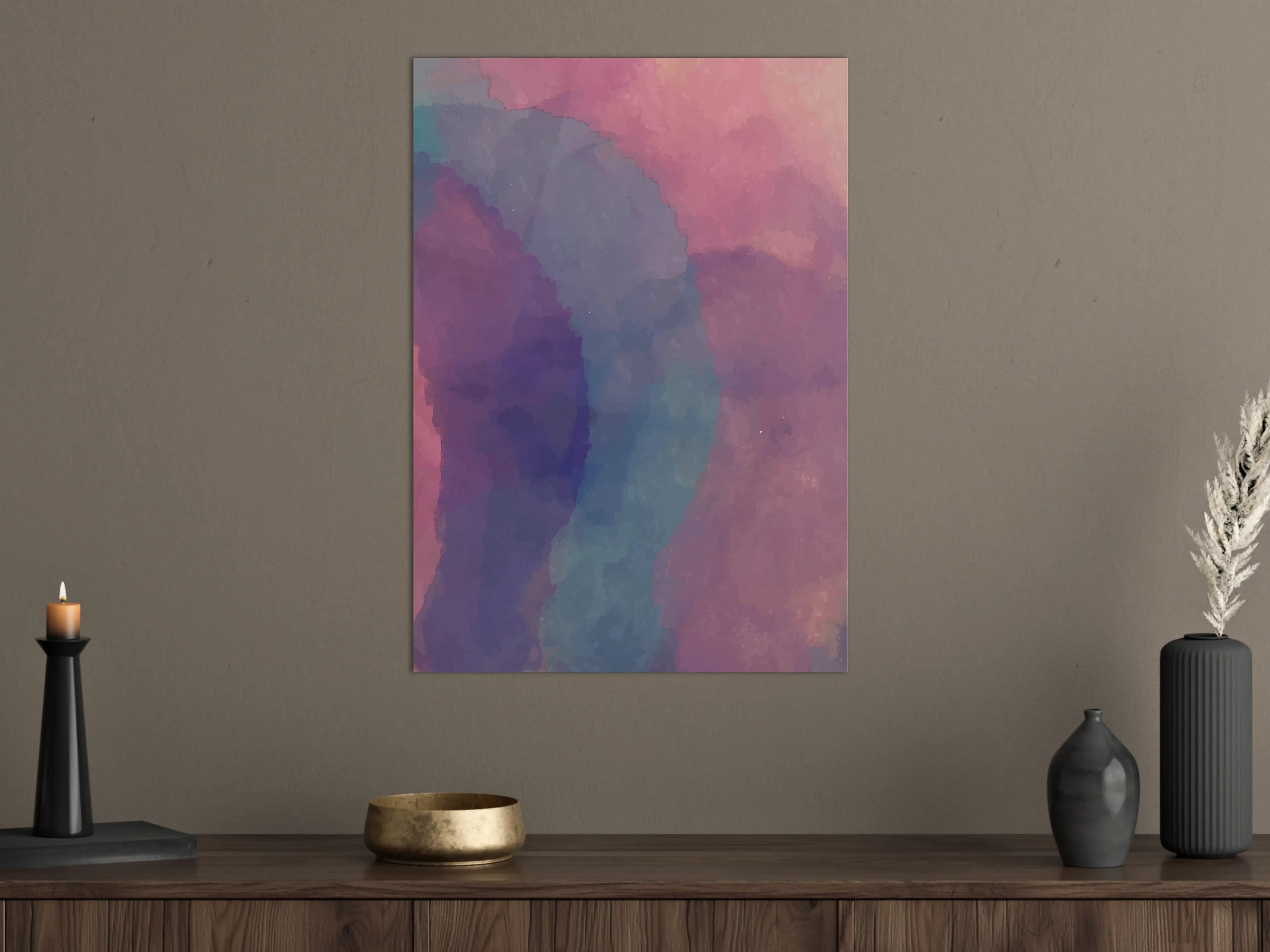 Große Wandbilder - Sanfte Aquarellfarben in Pastellblau und Flieder
