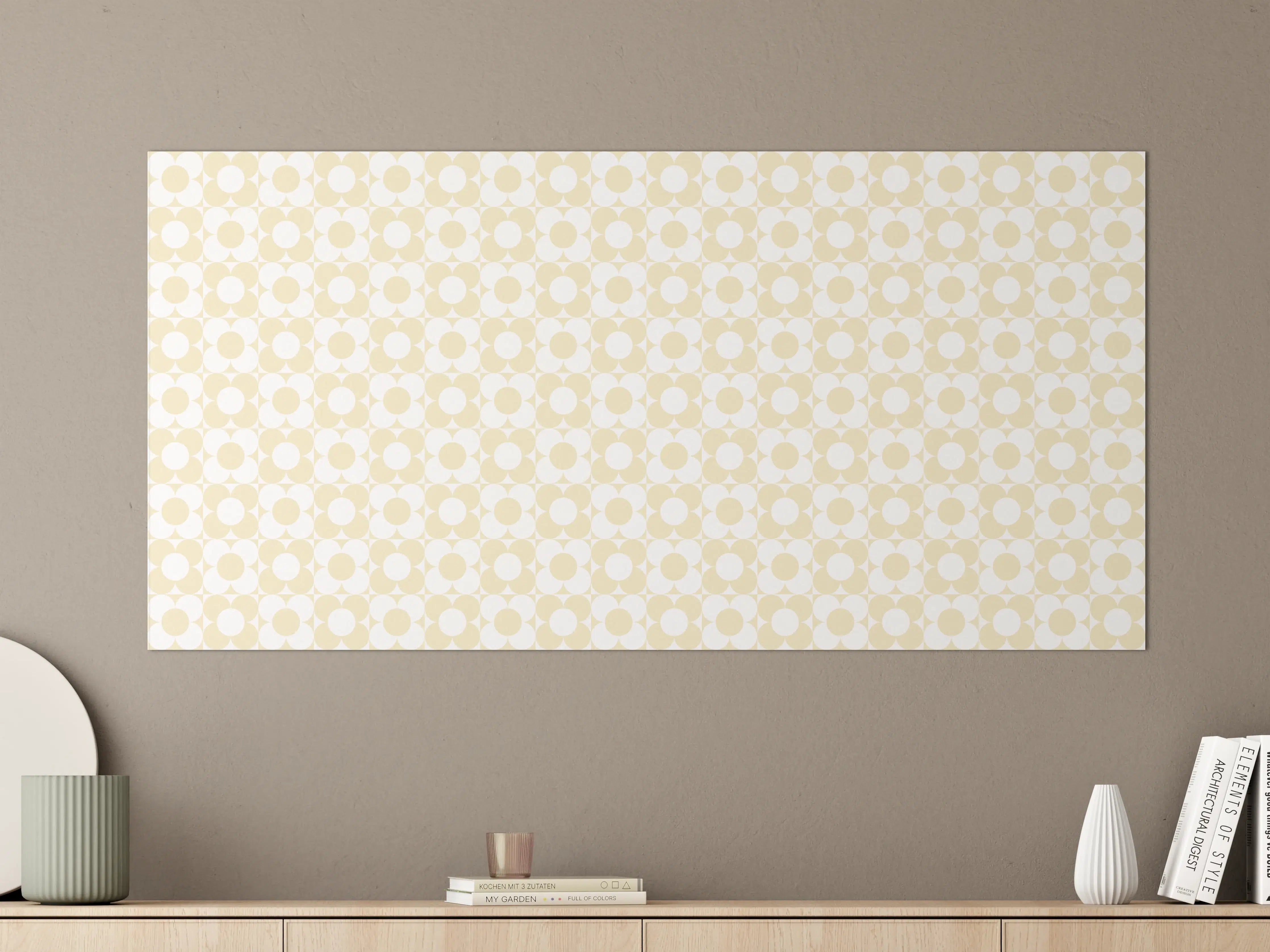 Große Wandbilder - Sanfte Beigetöne mit Kreis-Pattern