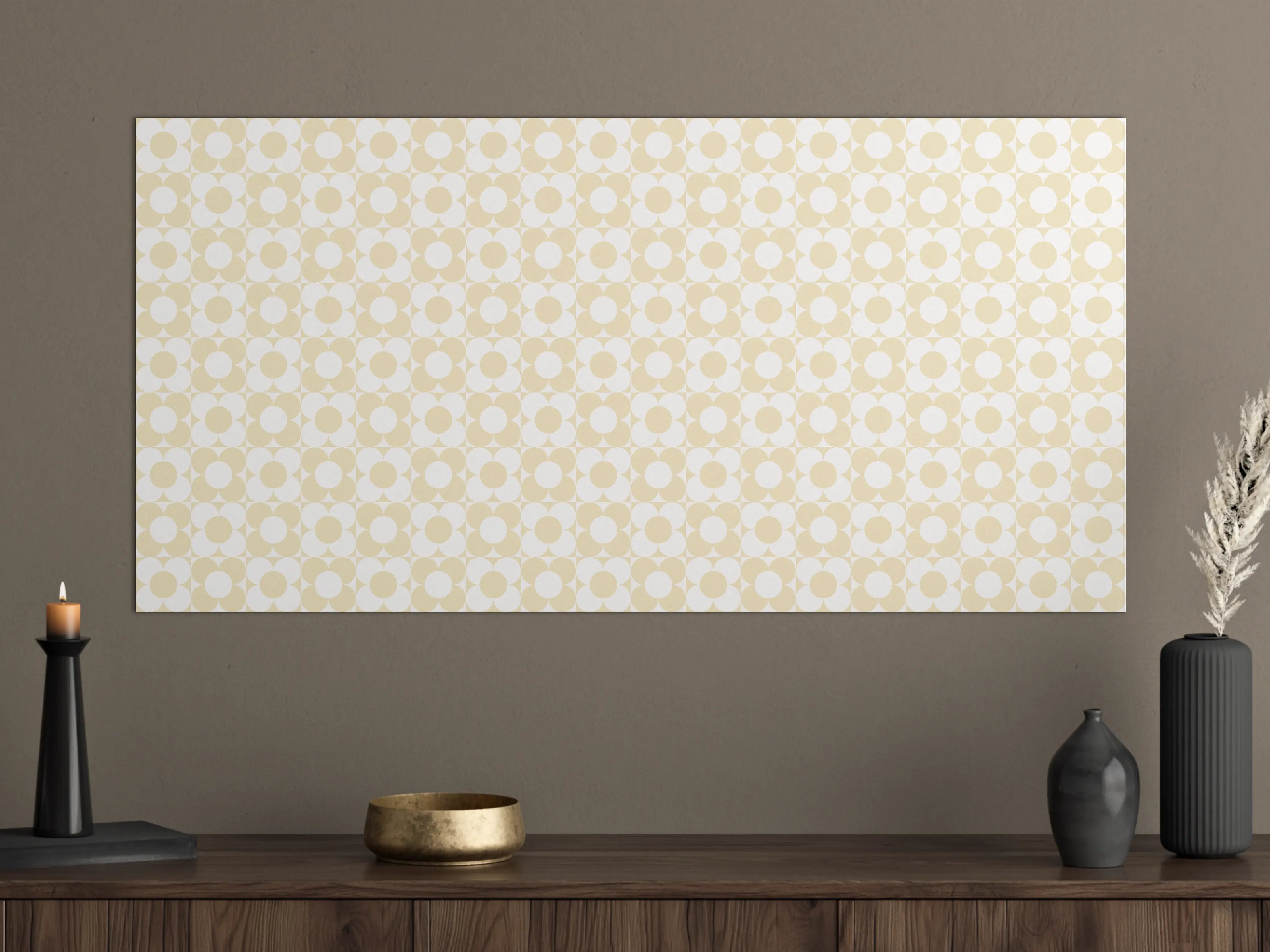 Große Wandbilder - Sanfte Beigetöne mit Kreis-Pattern
