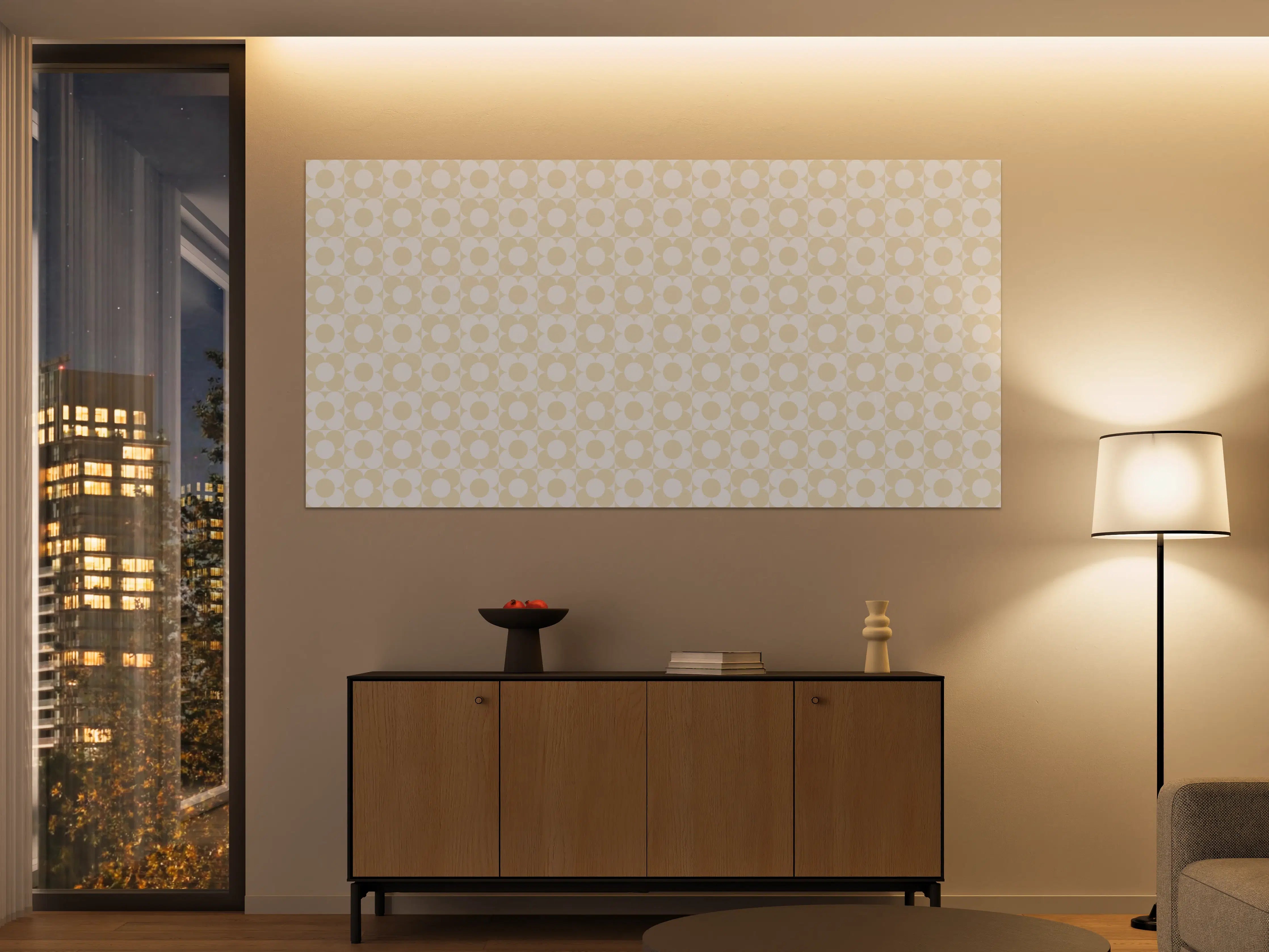 Große Wandbilder - Sanfte Beigetöne mit Kreis-Pattern