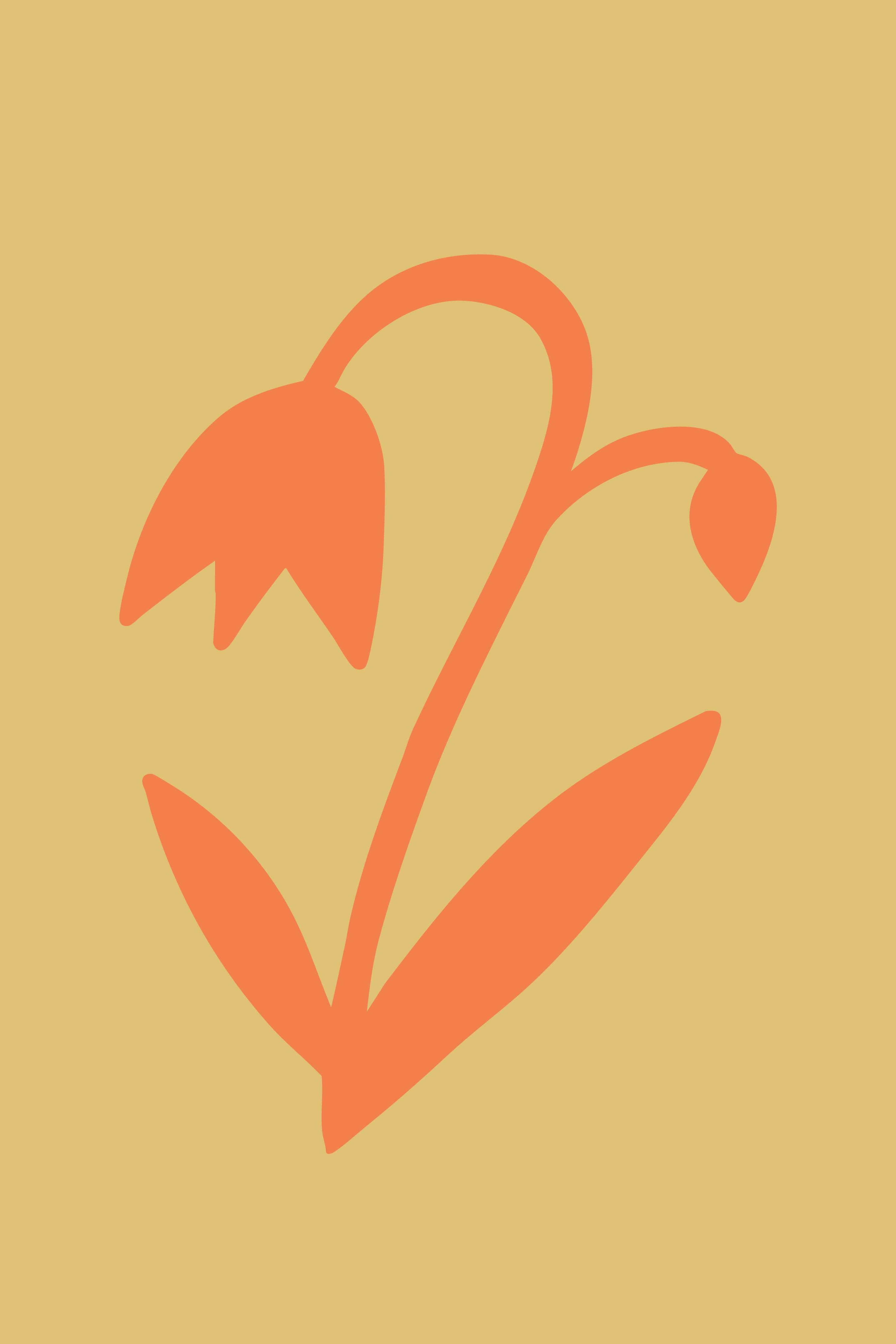 Große Wandbilder-Sanfte Blumenillustration in warmen Tönen