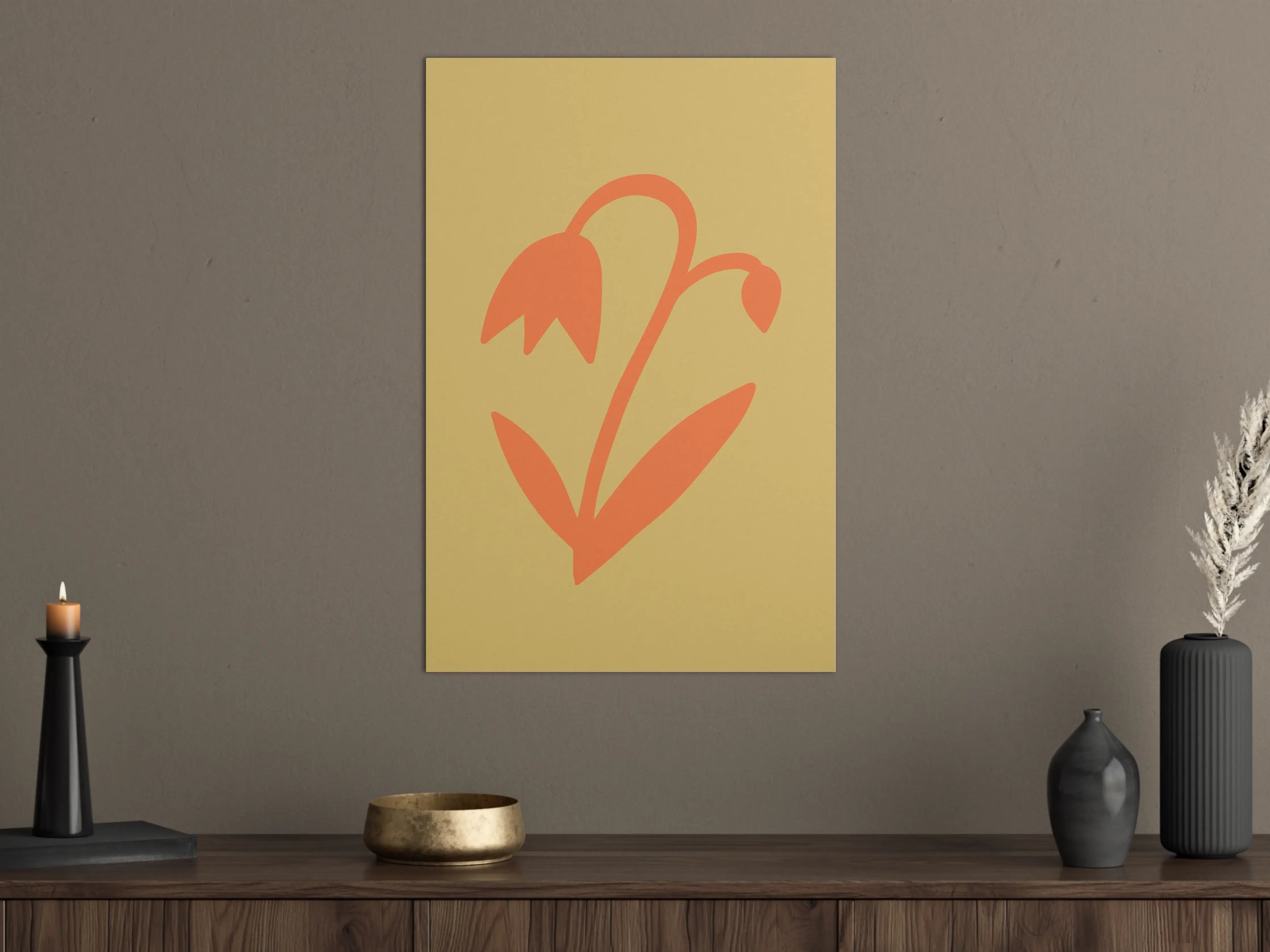 Große Wandbilder - Sanfte Blumenillustration in warmen Tönen