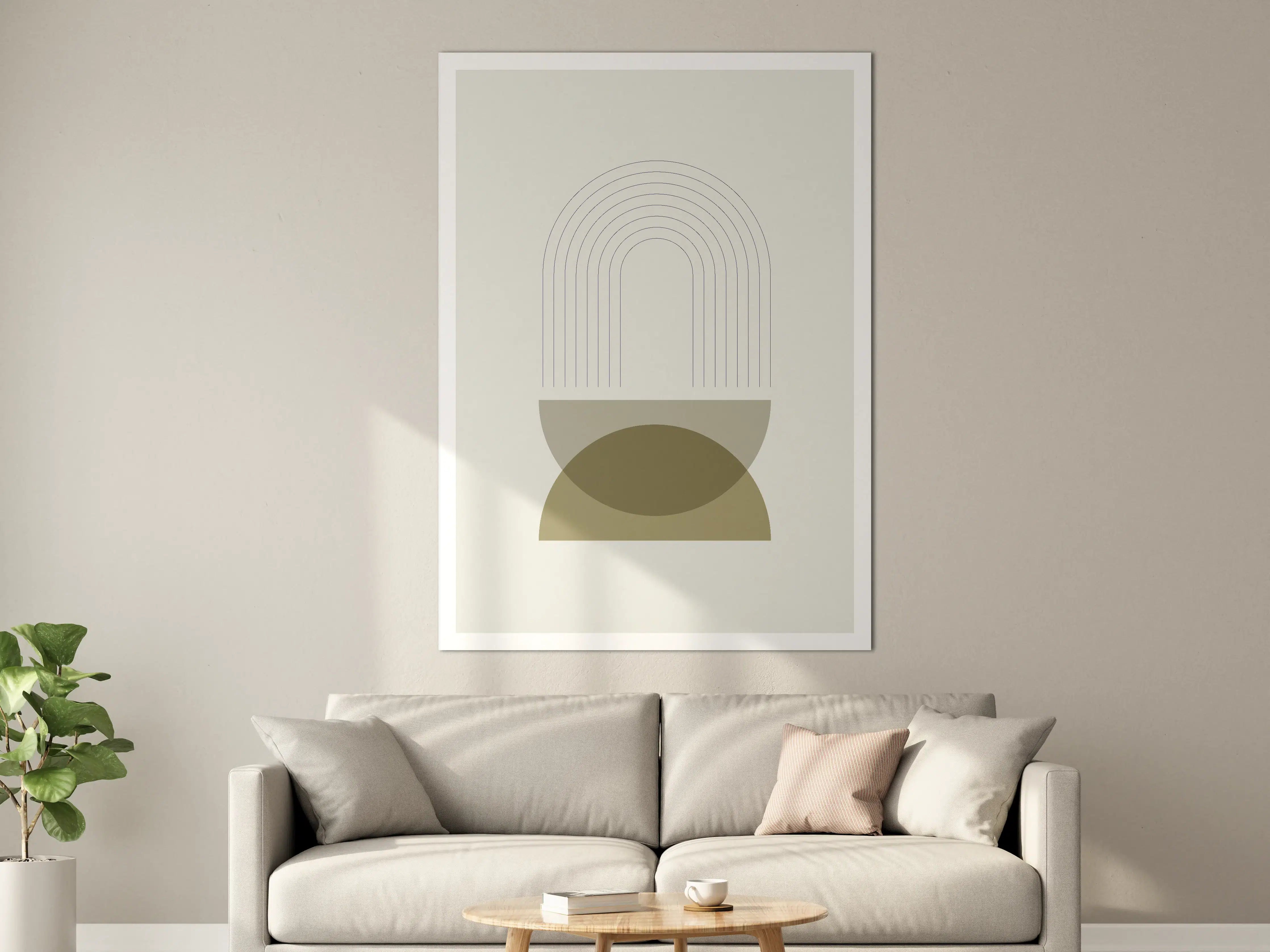 Große Wandbilder - Sanfte Erdtöne mit geometrischem Design