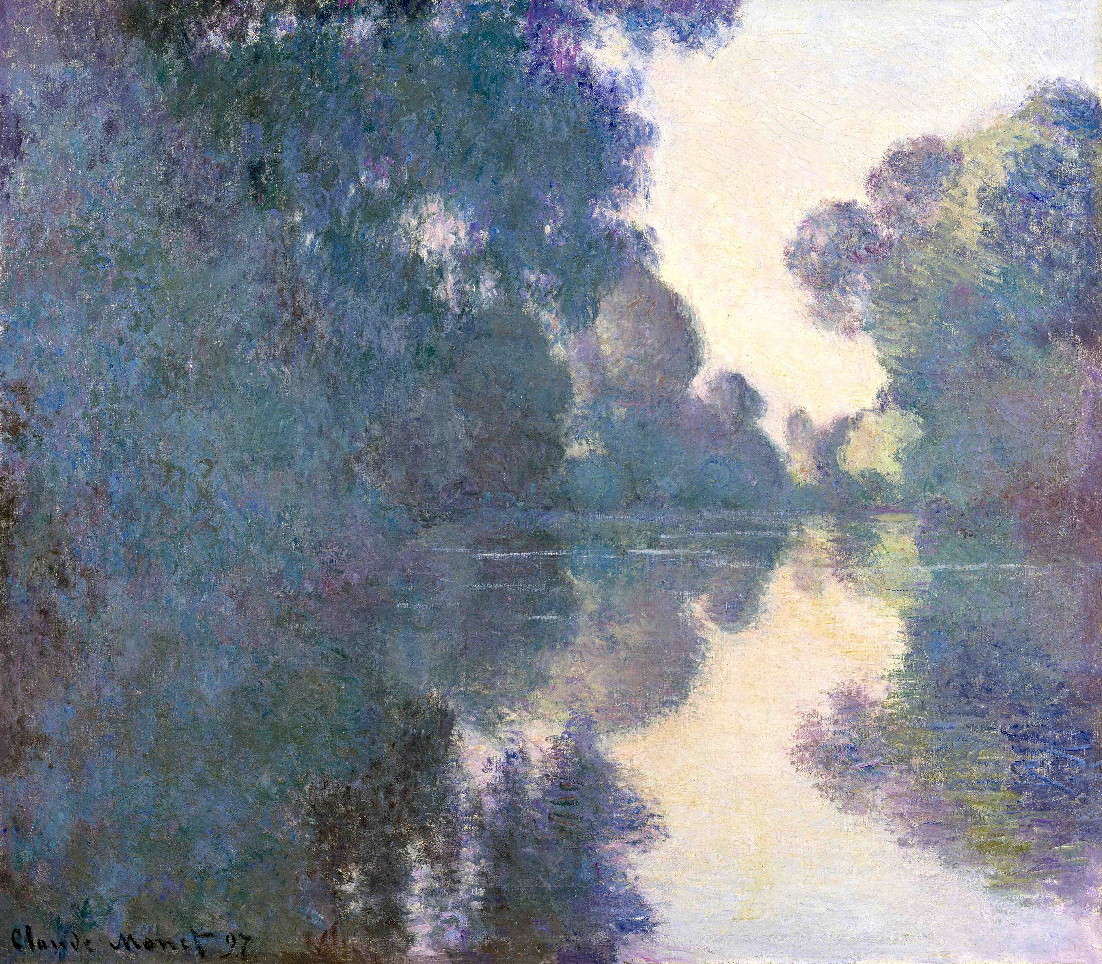 Große Wandbilder-Sanfte Flusslandschaft im Impressionstil