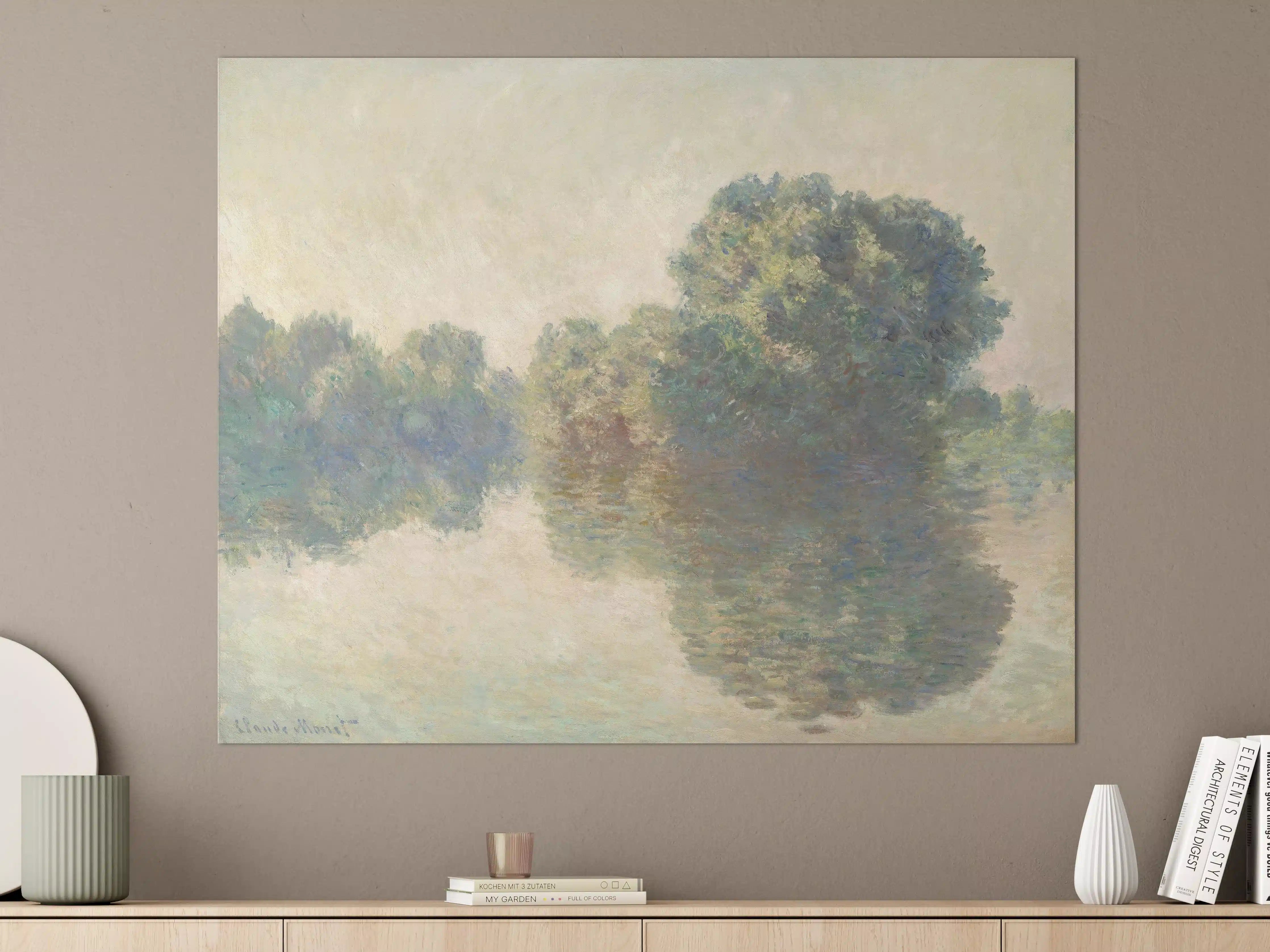 Große Wandbilder - Sanfte Flusslandschaft mit Bäumen
