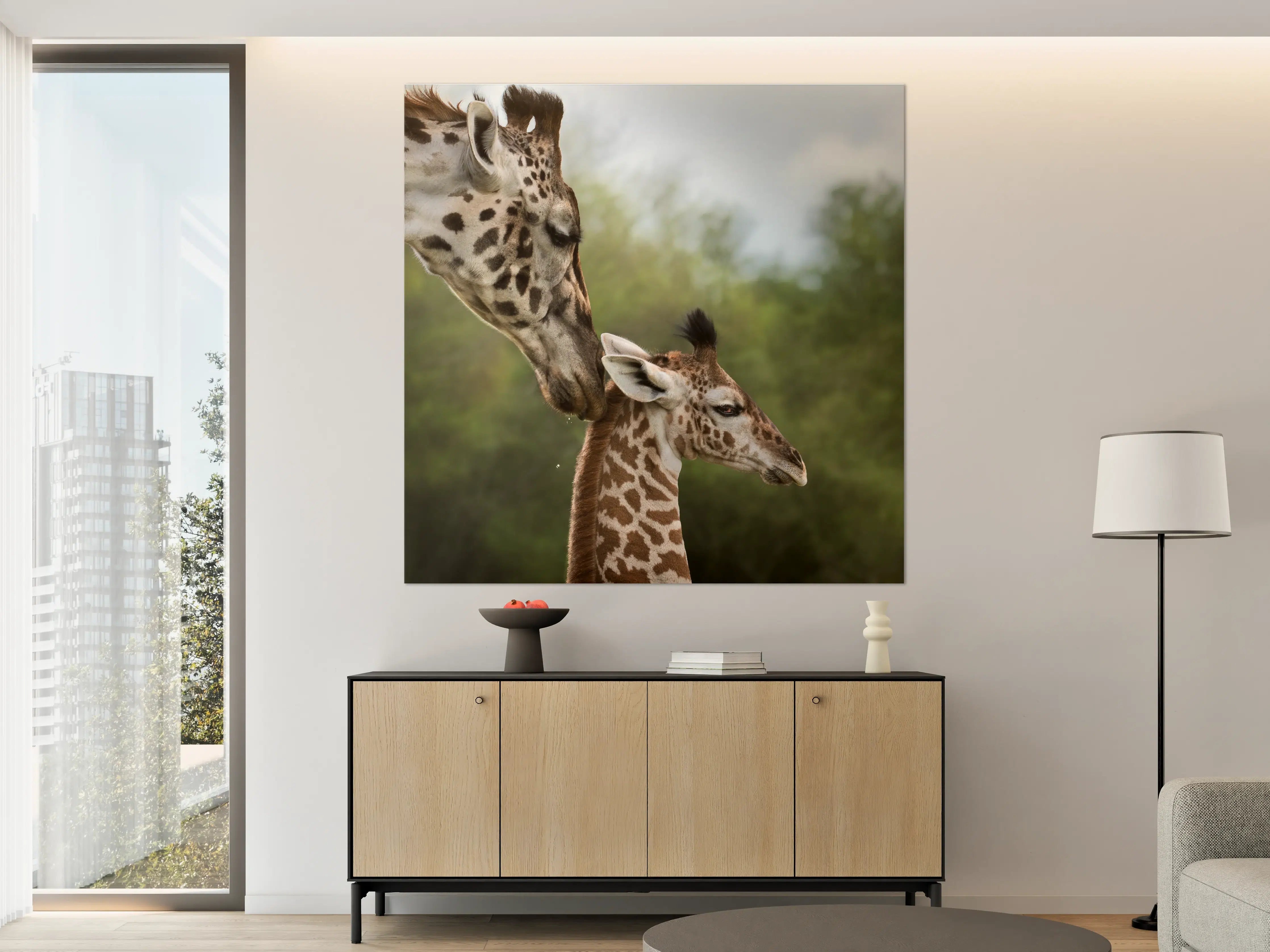 Große Wandbilder - Sanfte Giraffen in freier Natur