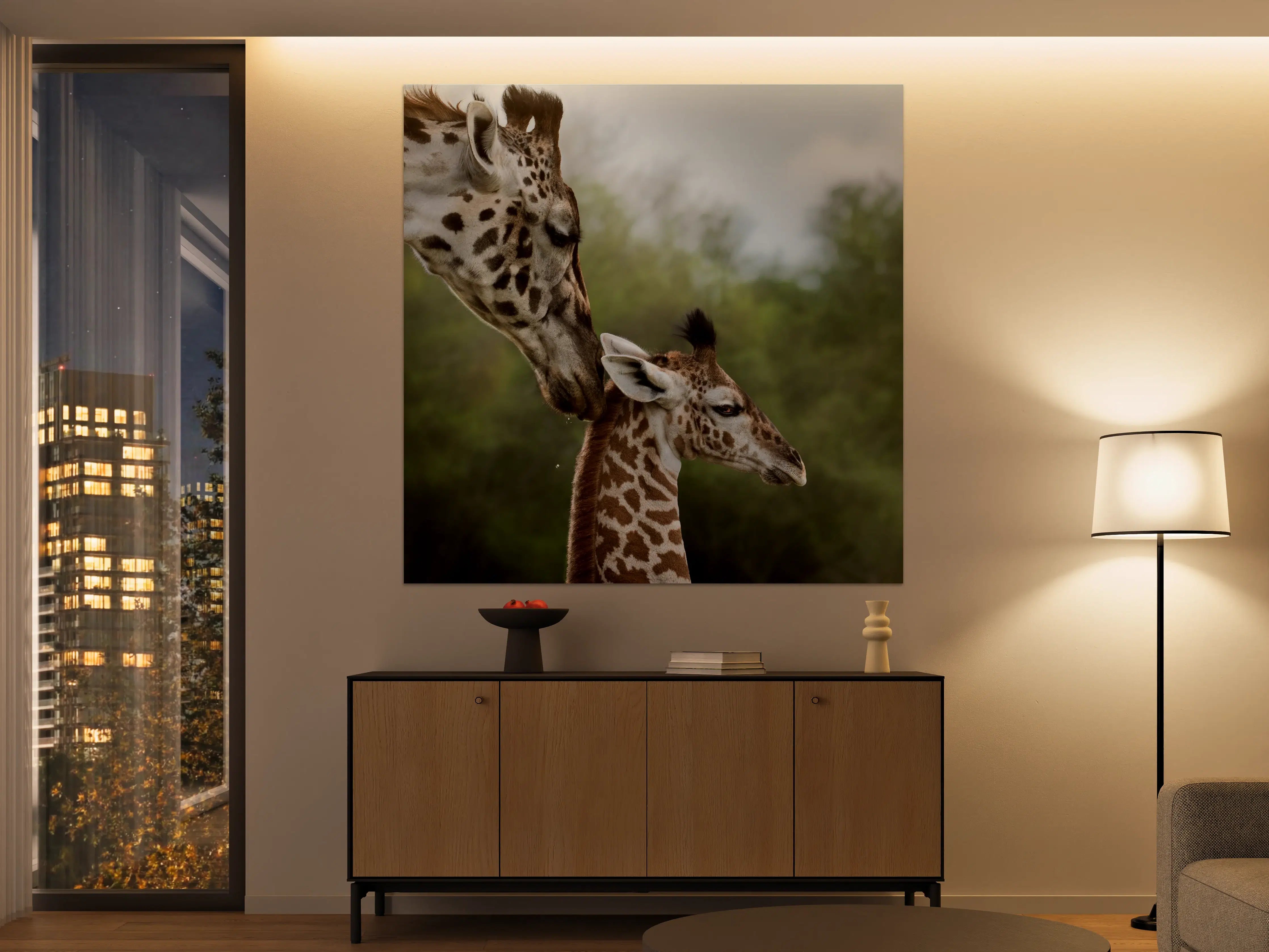 Große Wandbilder - Sanfte Giraffen in freier Natur