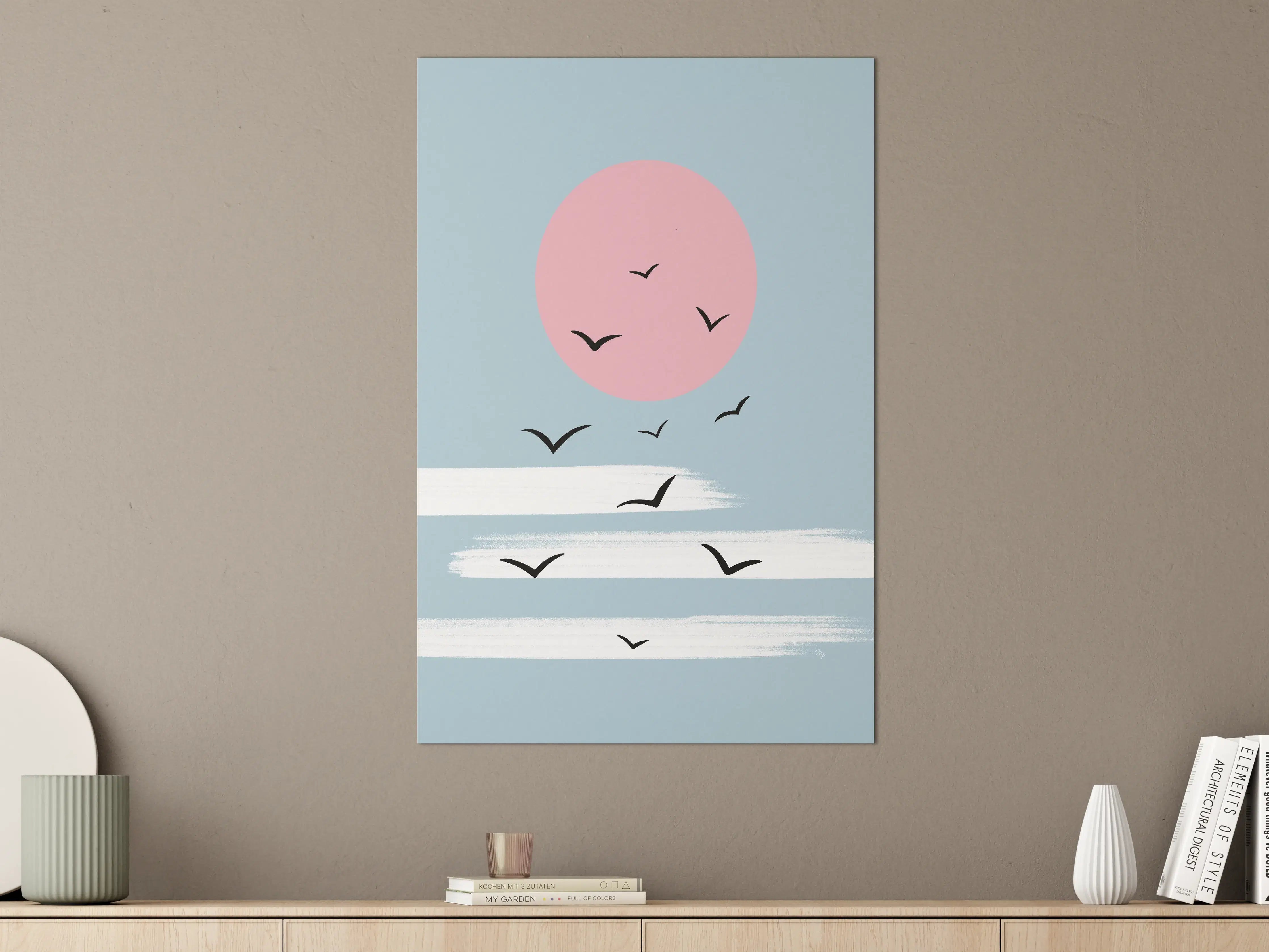 Große Wandbilder - Sanfte Himmelsszene mit Vögeln