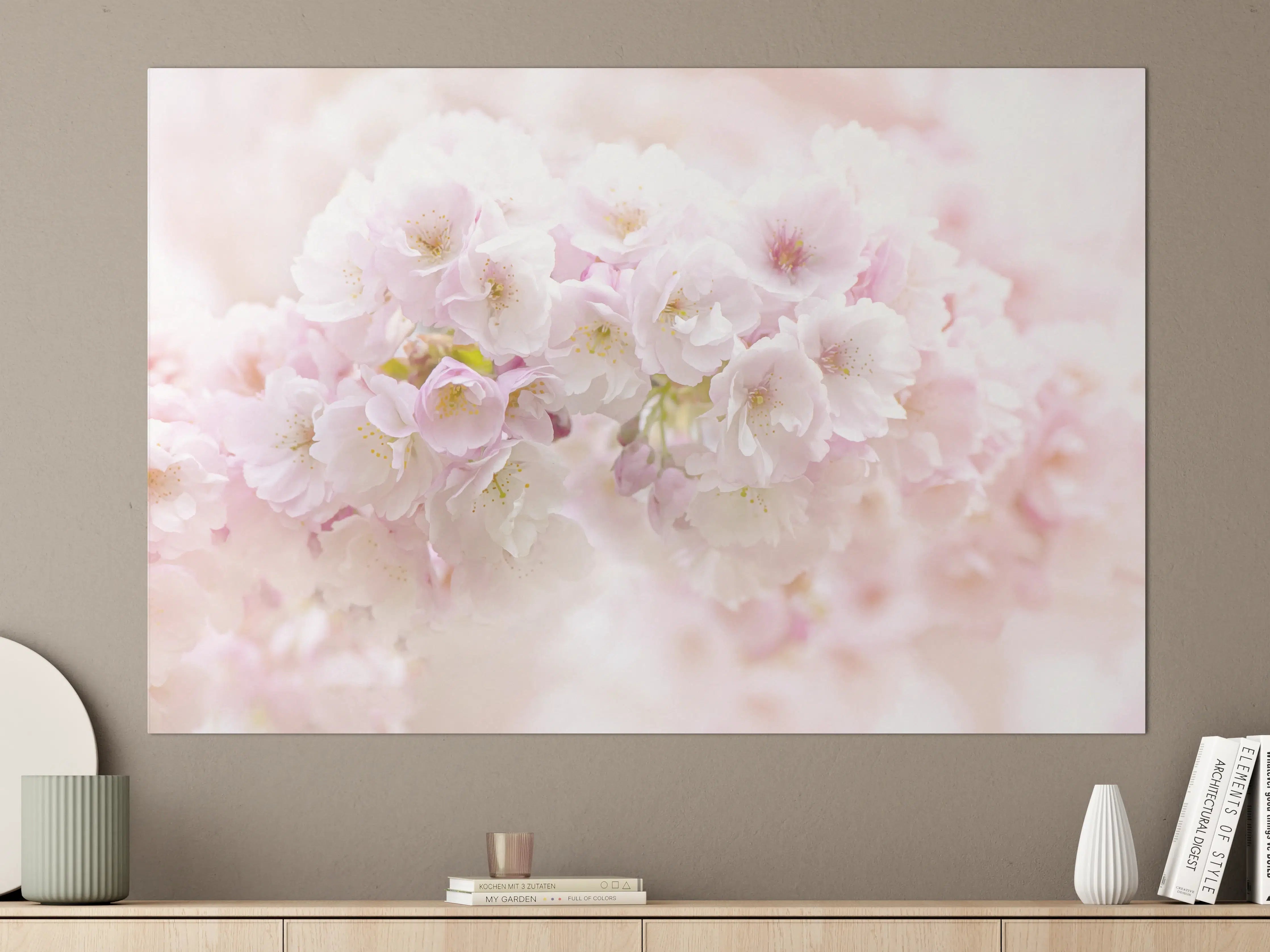 Große Wandbilder - Sanfte Kirschblüten in Pastellrosa