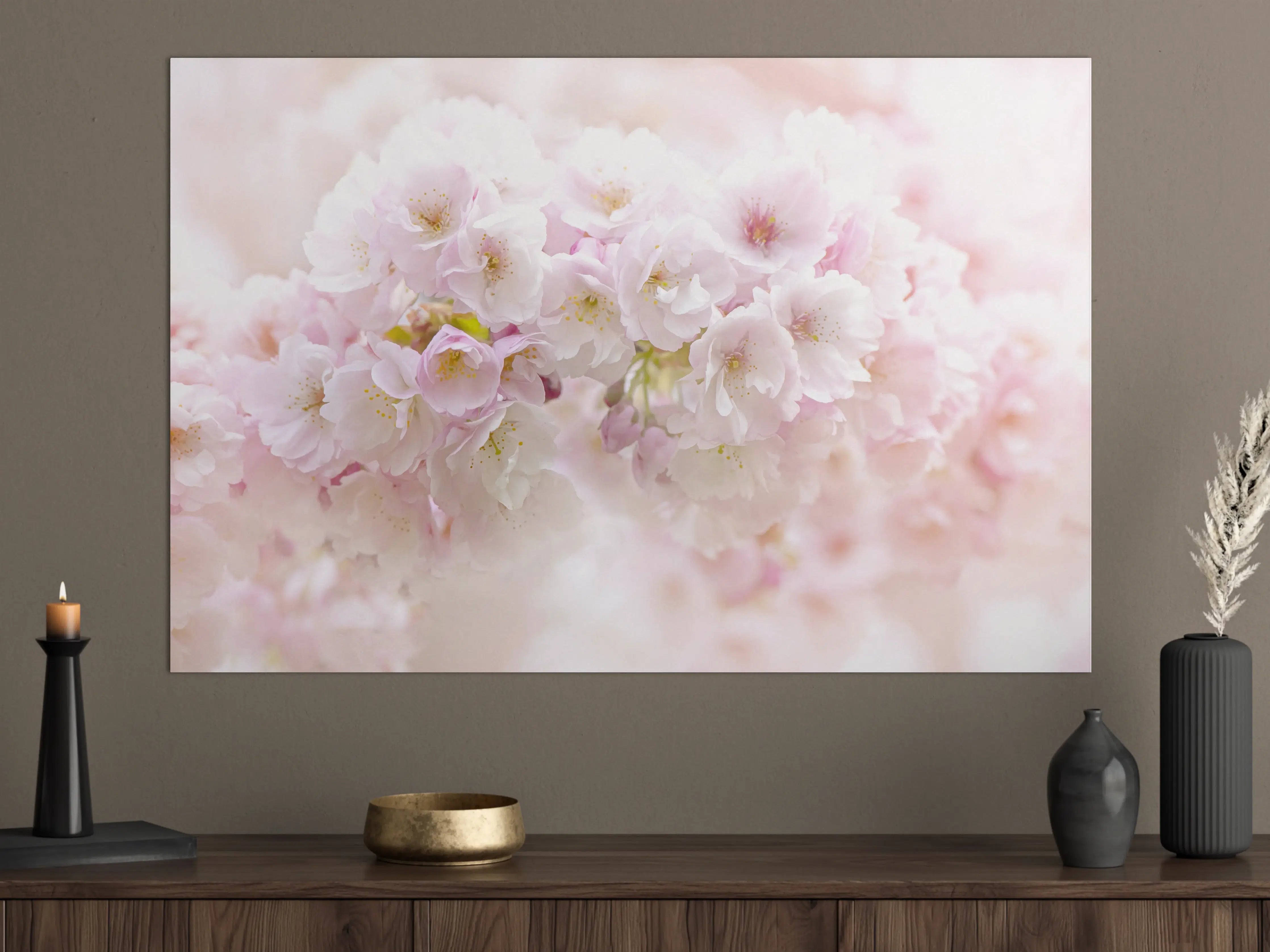 Große Wandbilder - Sanfte Kirschblüten in Pastellrosa