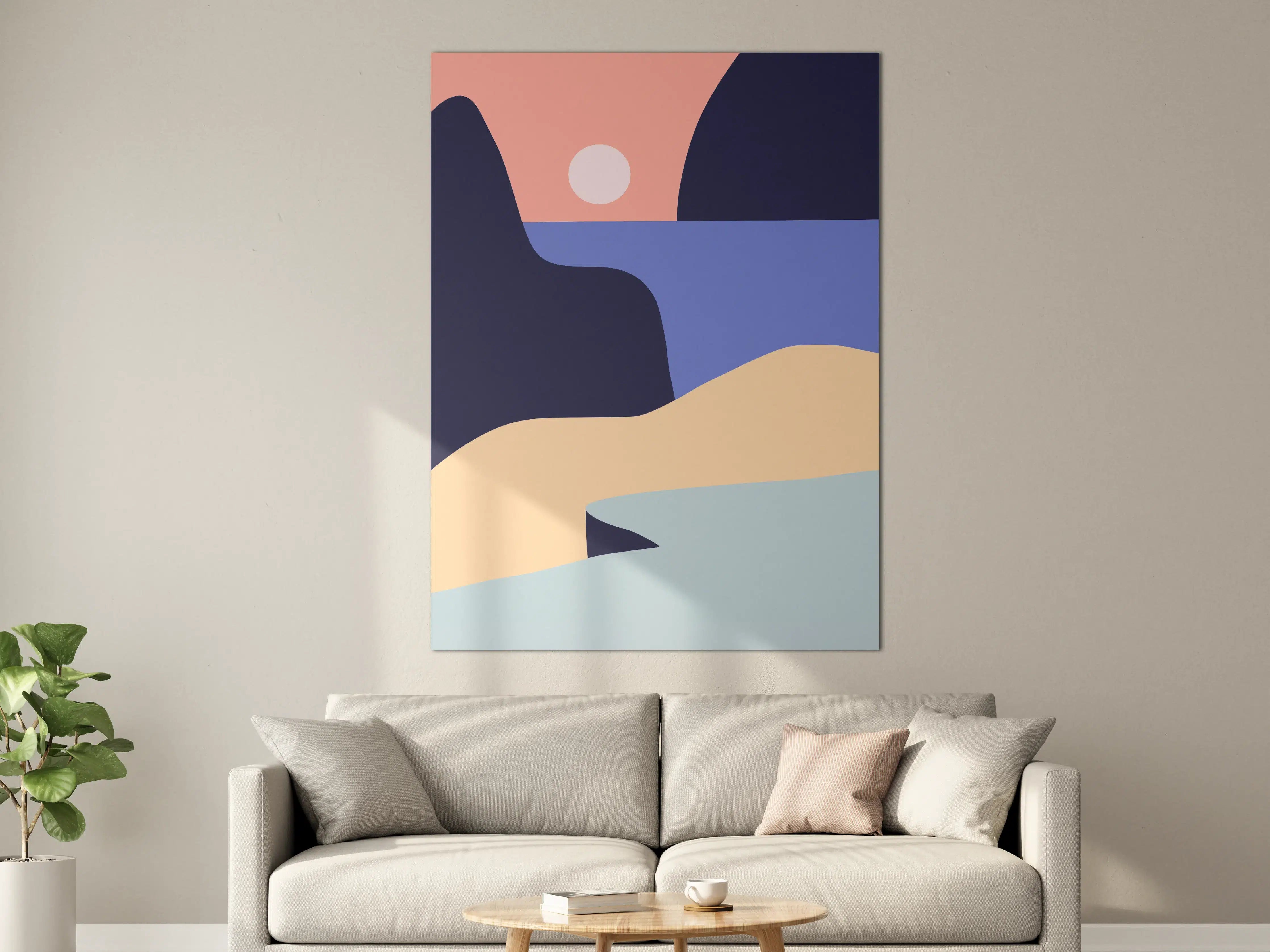 Große Wandbilder - Sanfte Küstenlandschaft bei Sonnenuntergang