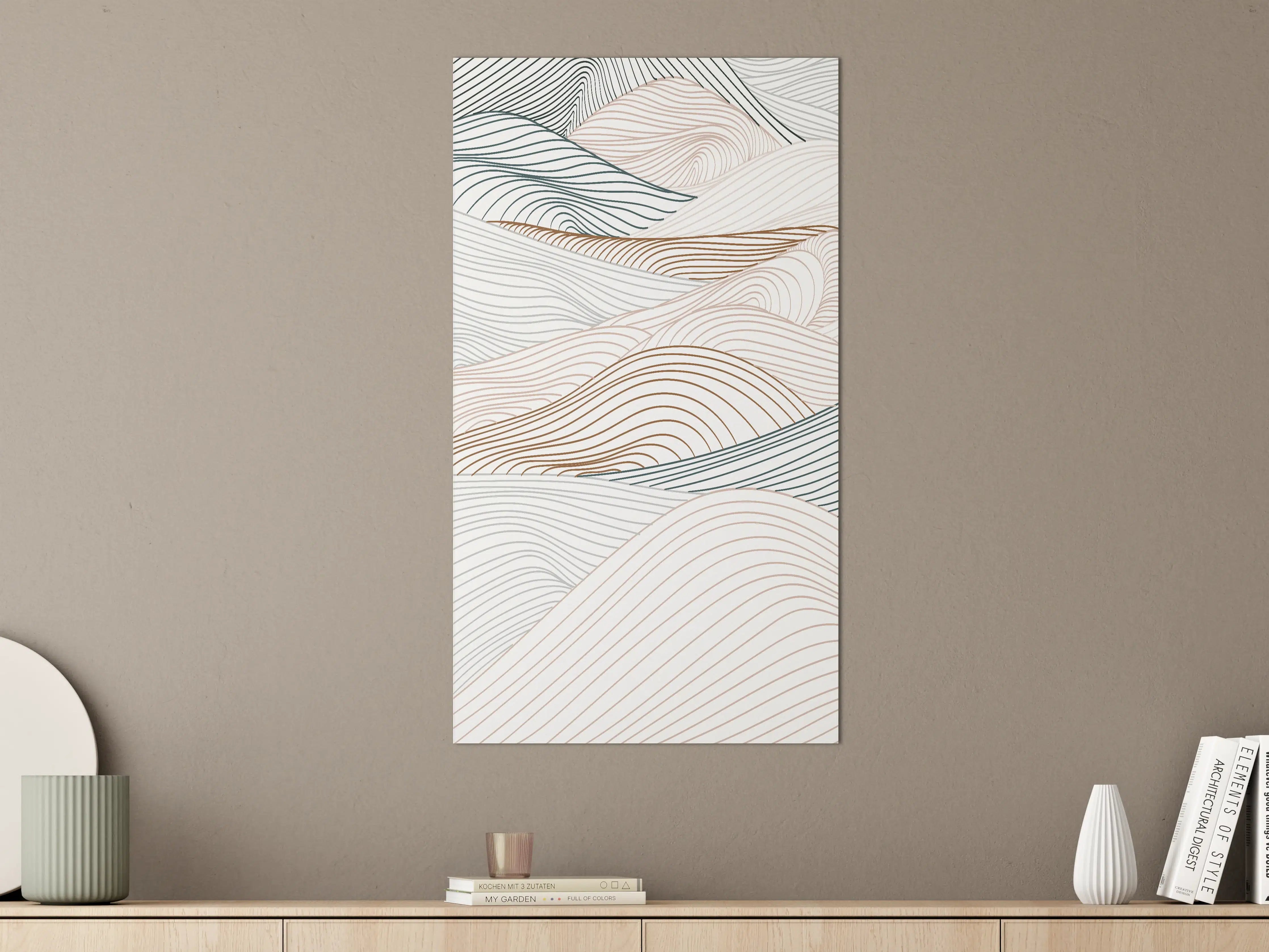 Große Wandbilder - Sanfte Linien in Naturtönen