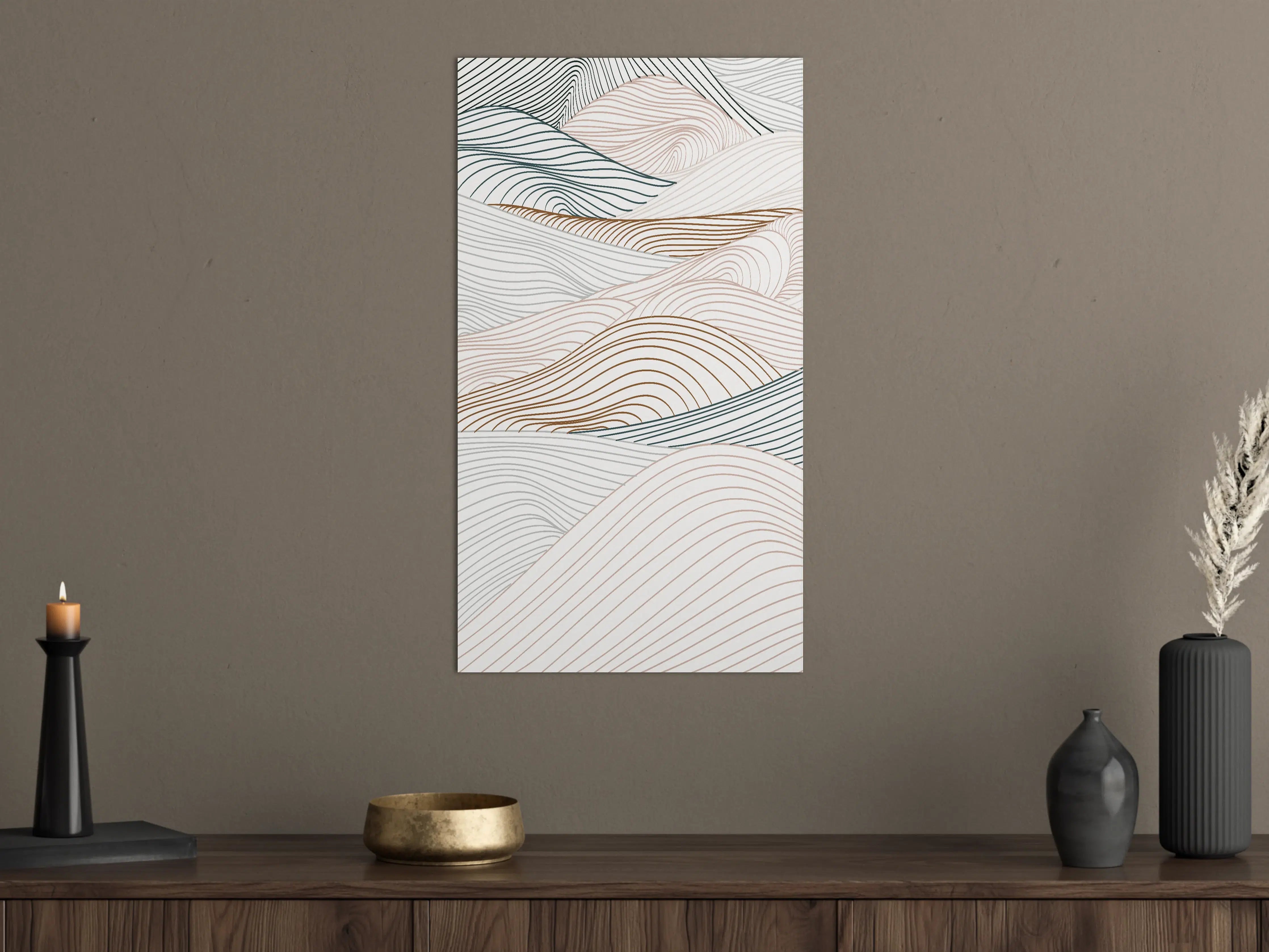 Große Wandbilder - Sanfte Linien in Naturtönen