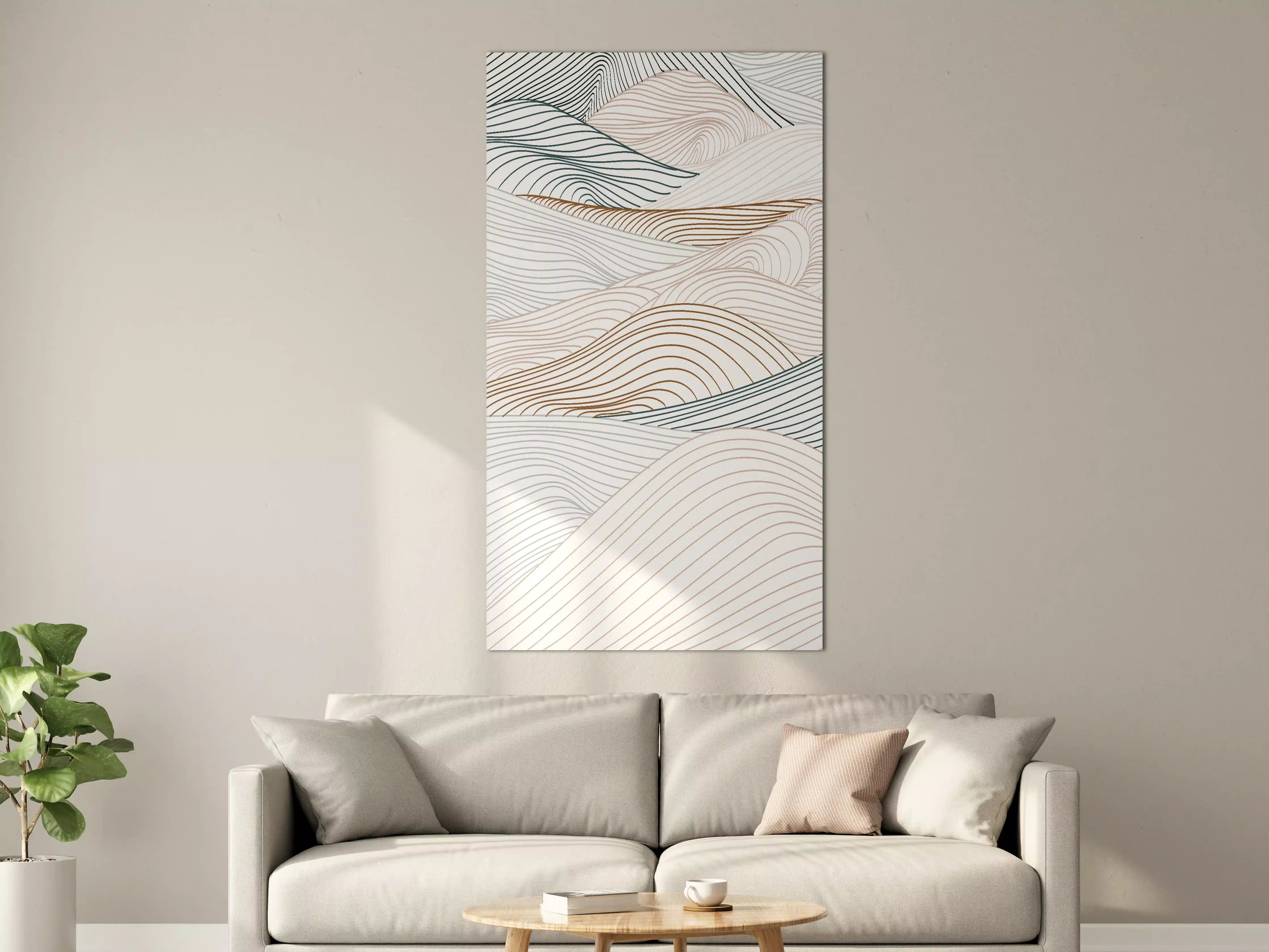 Große Wandbilder - Sanfte Linien in Naturtönen