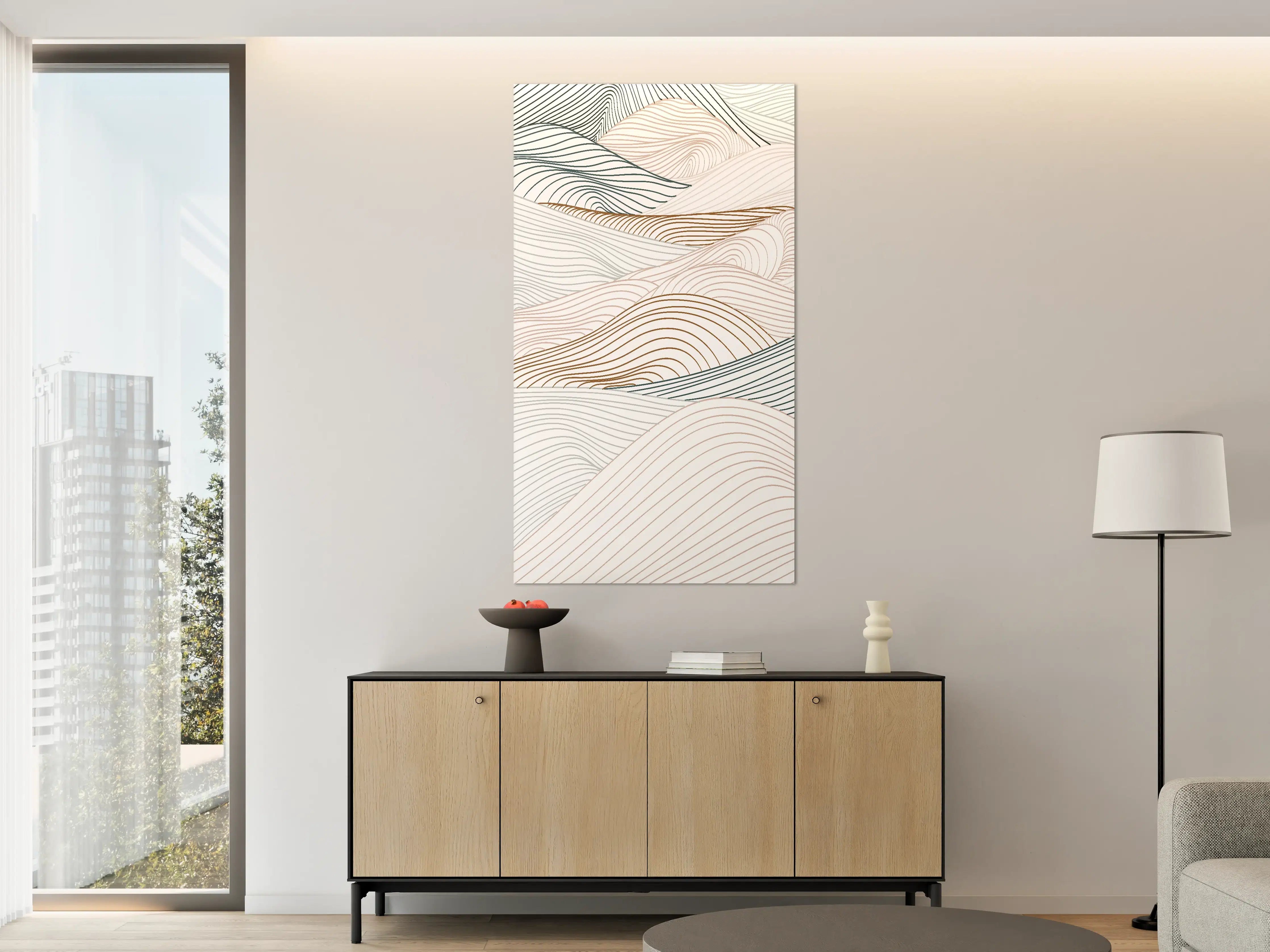 Große Wandbilder - Sanfte Linien in Naturtönen