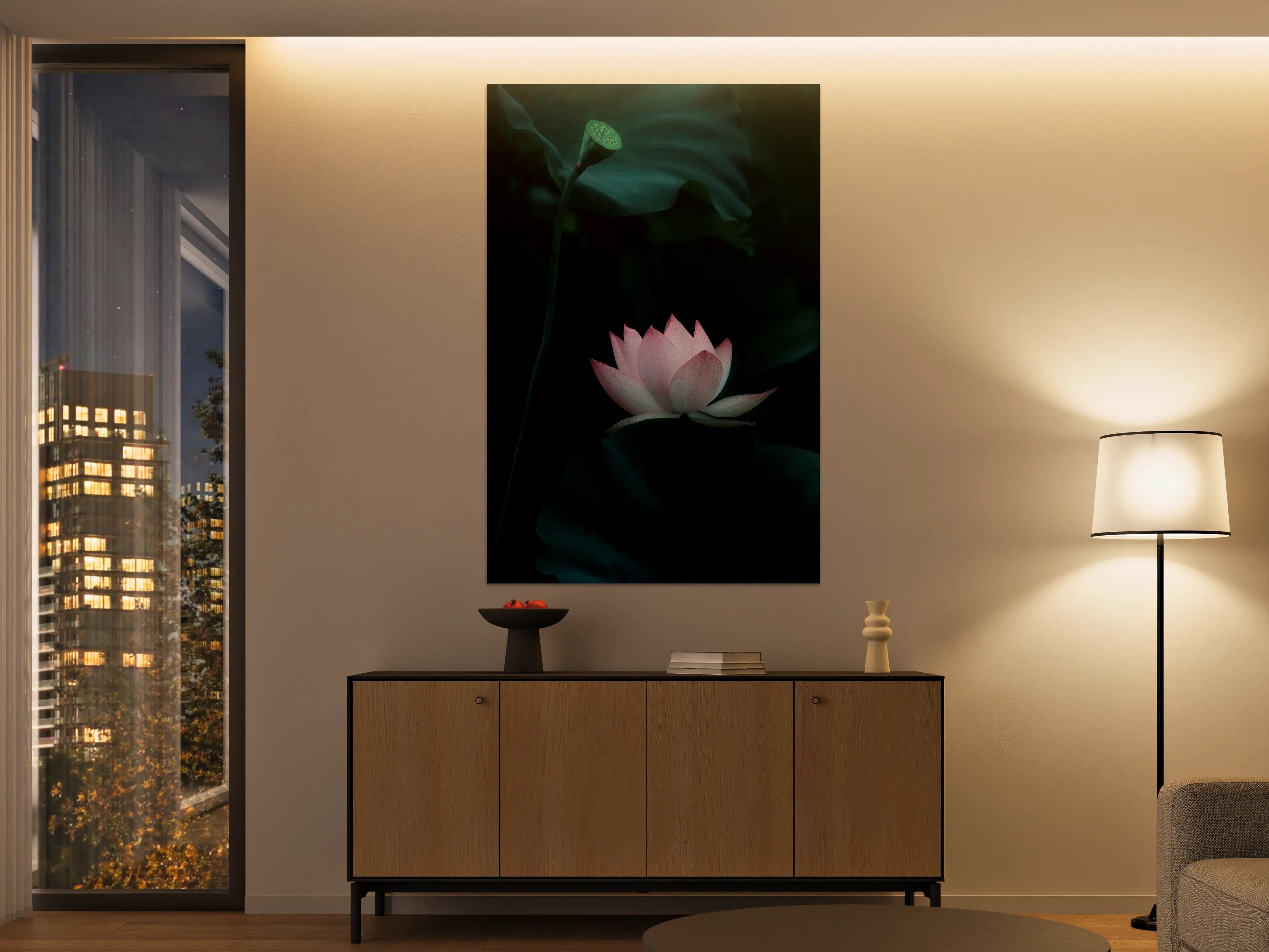Große Wandbilder - Sanfte Lotus-Blüte im Wasser