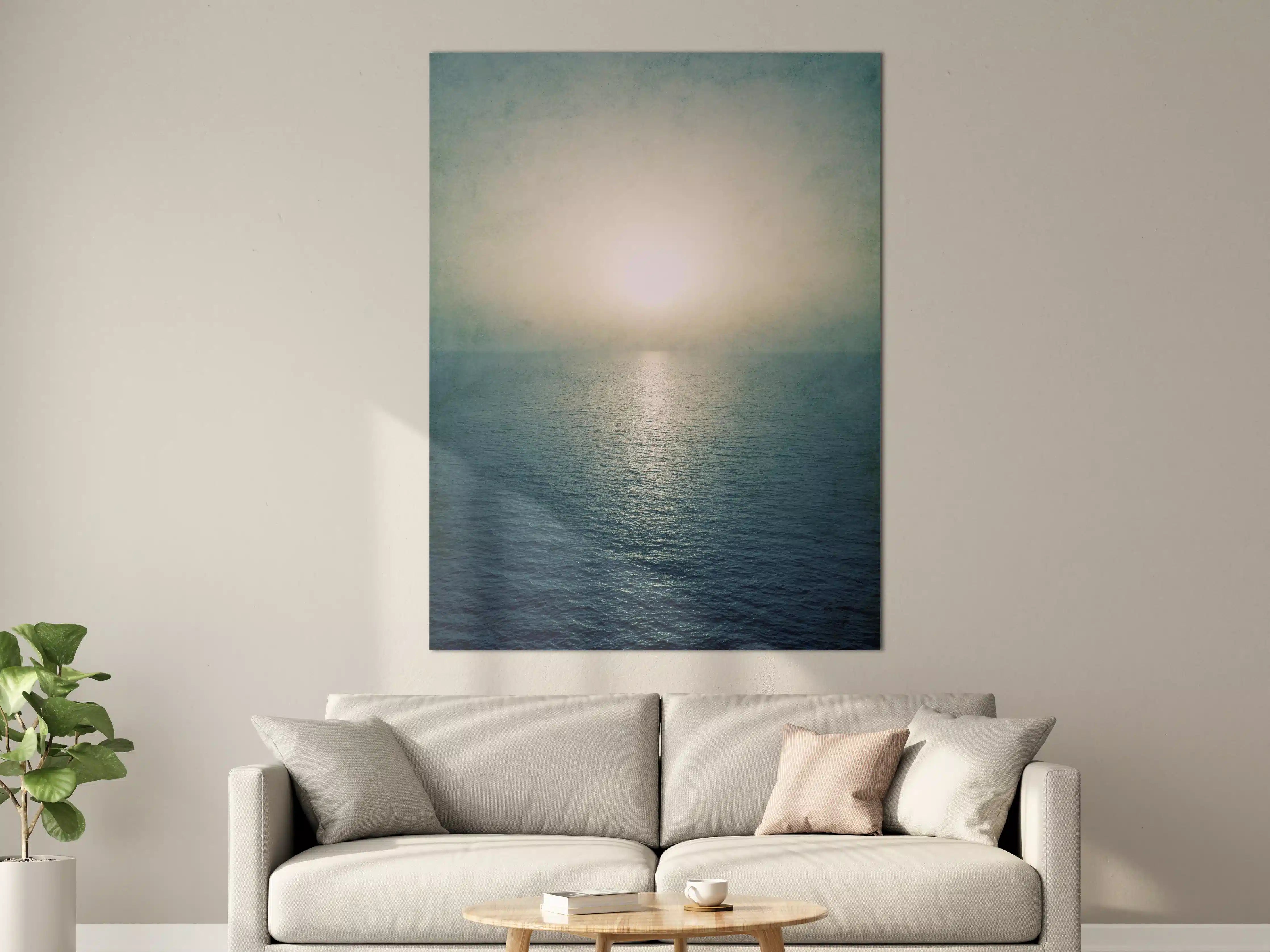 Große Wandbilder - Sanfte Meereserde mit Sonnenlicht-Effekt