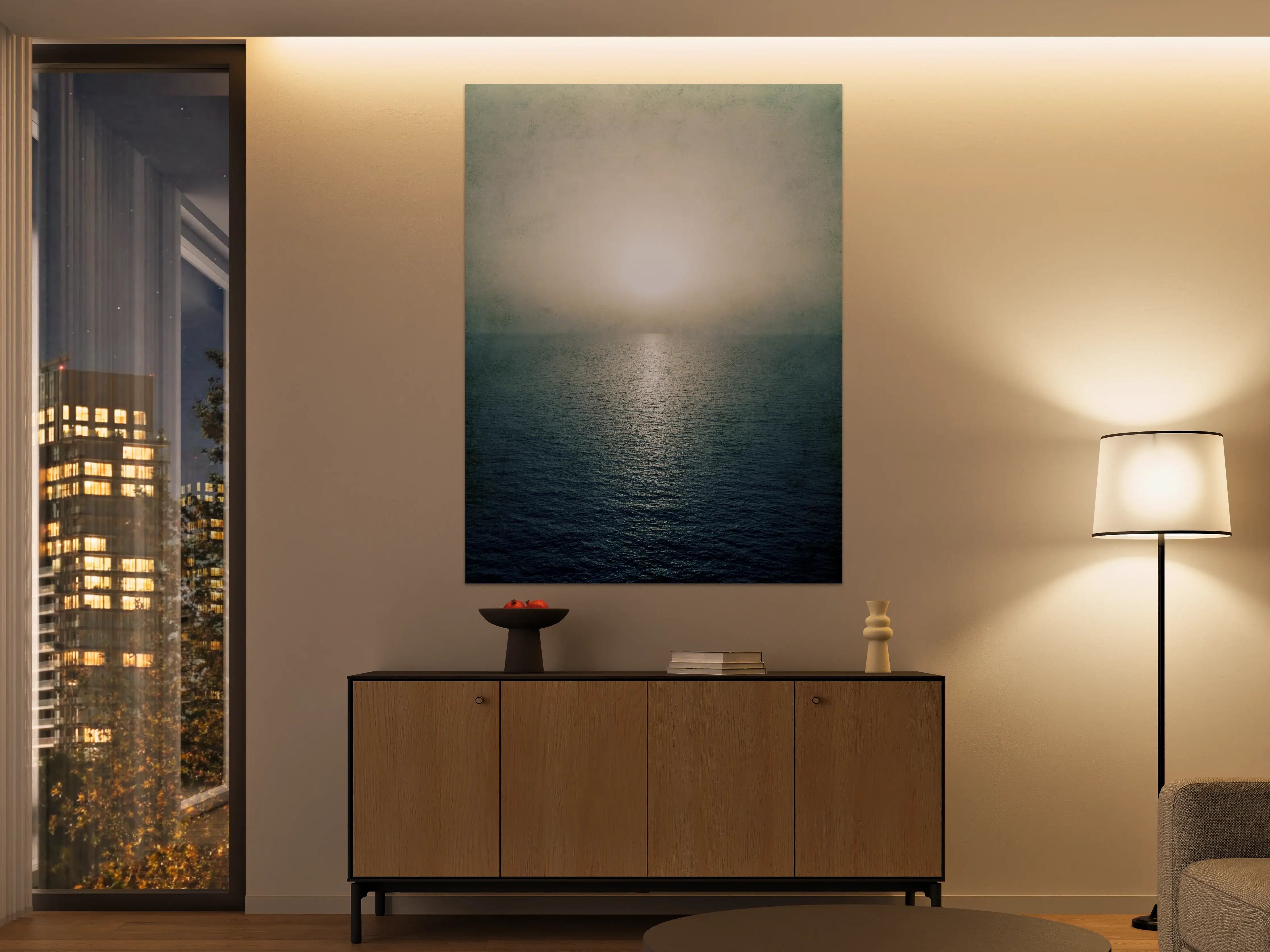 Große Wandbilder - Sanfte Meereserde mit Sonnenlicht-Effekt