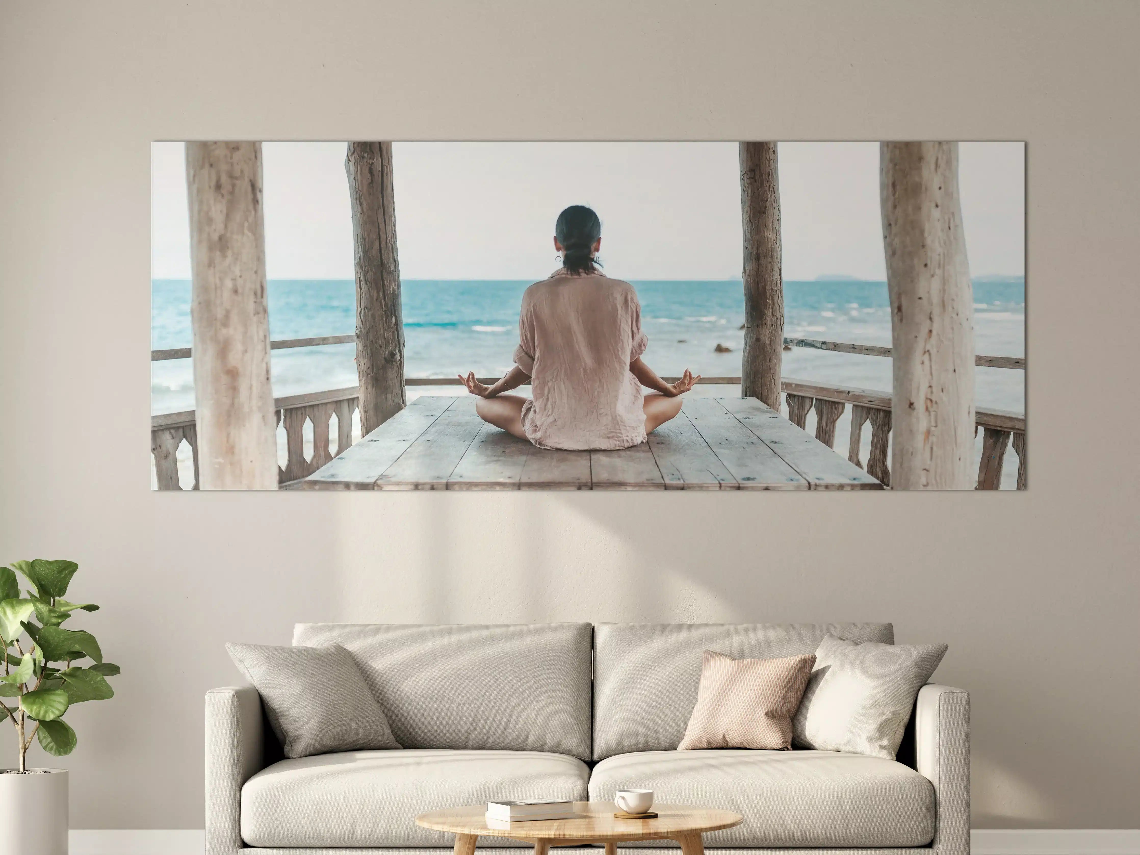 Große Wandbilder - Sanfte Meeresmeditation in Grau
