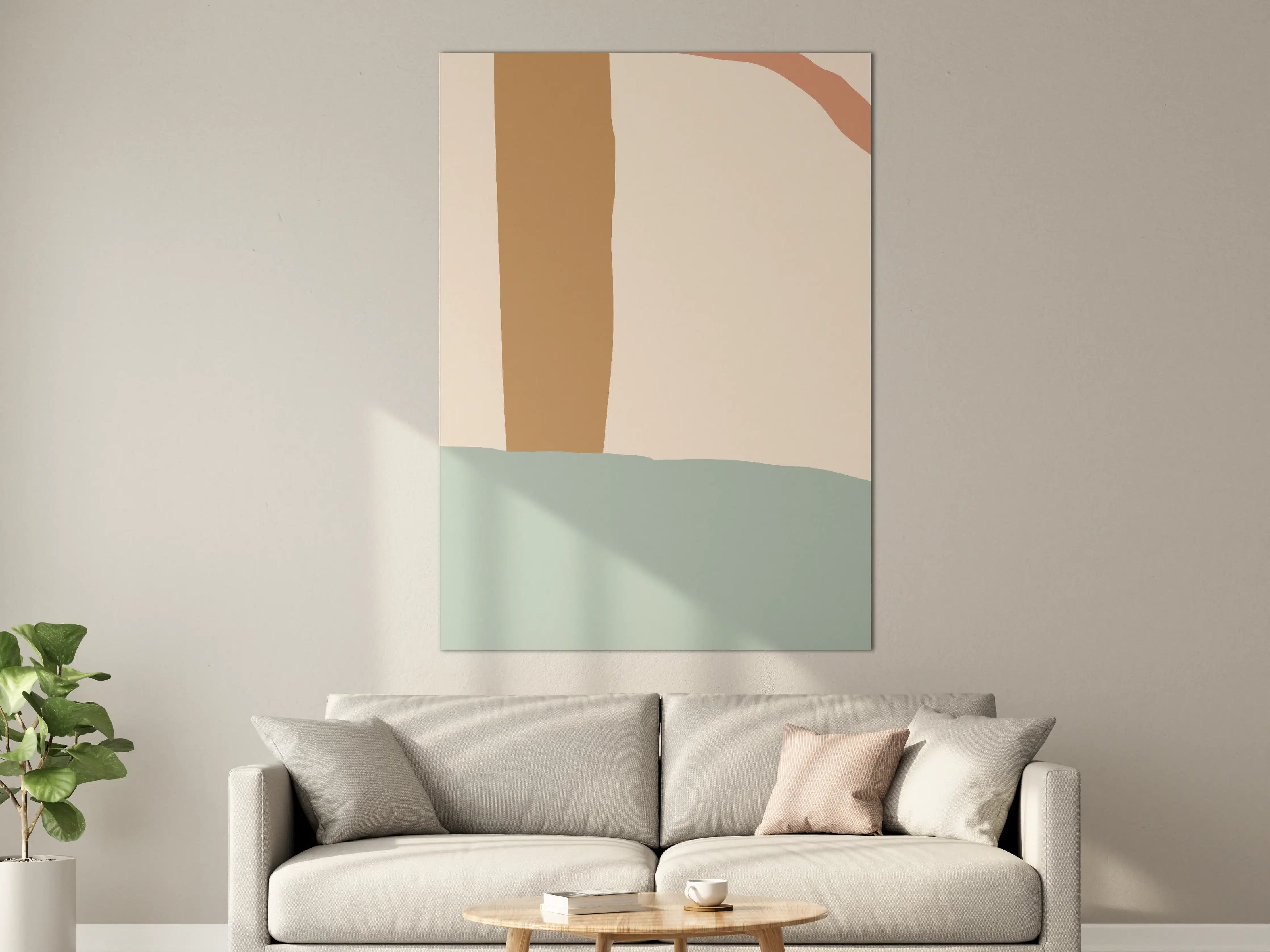 Große Wandbilder - Sanfte Naturfarben als minimalistisches Wandbild