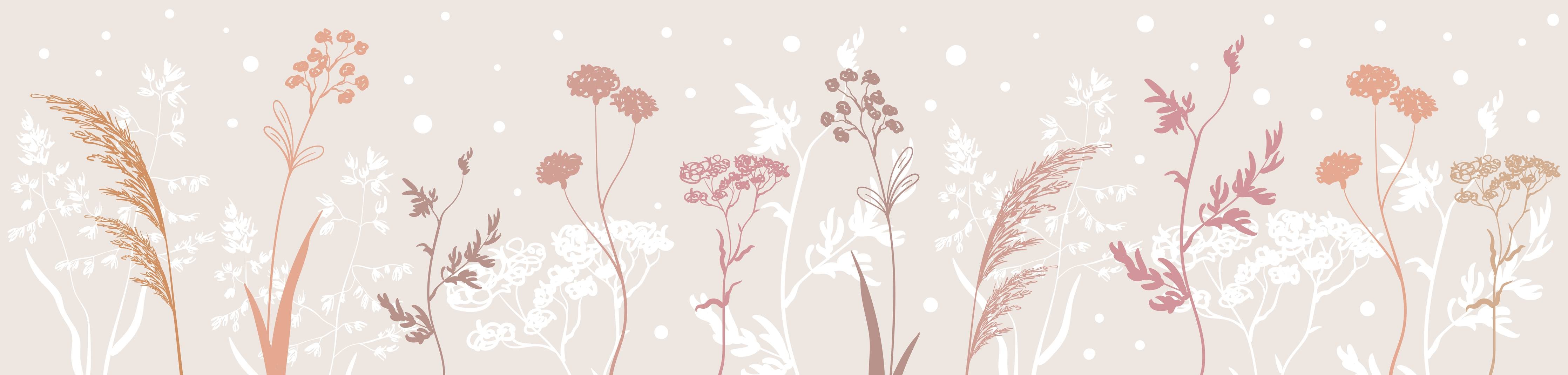 Große Wandbilder-Sanfte Pastell-Blumen-Illustration