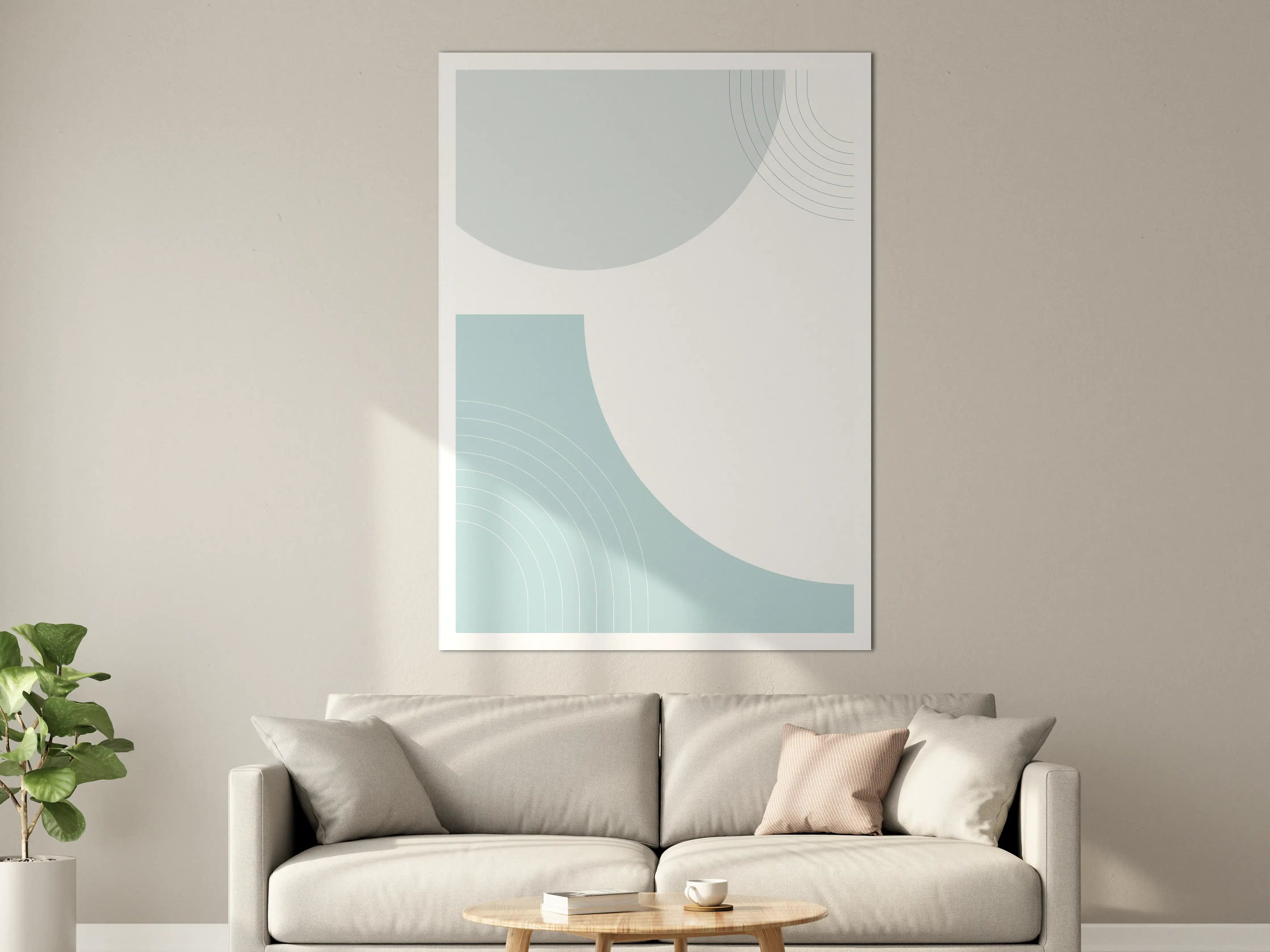 Große Wandbilder - Sanfte Pastellfarben mit geometrischem Design