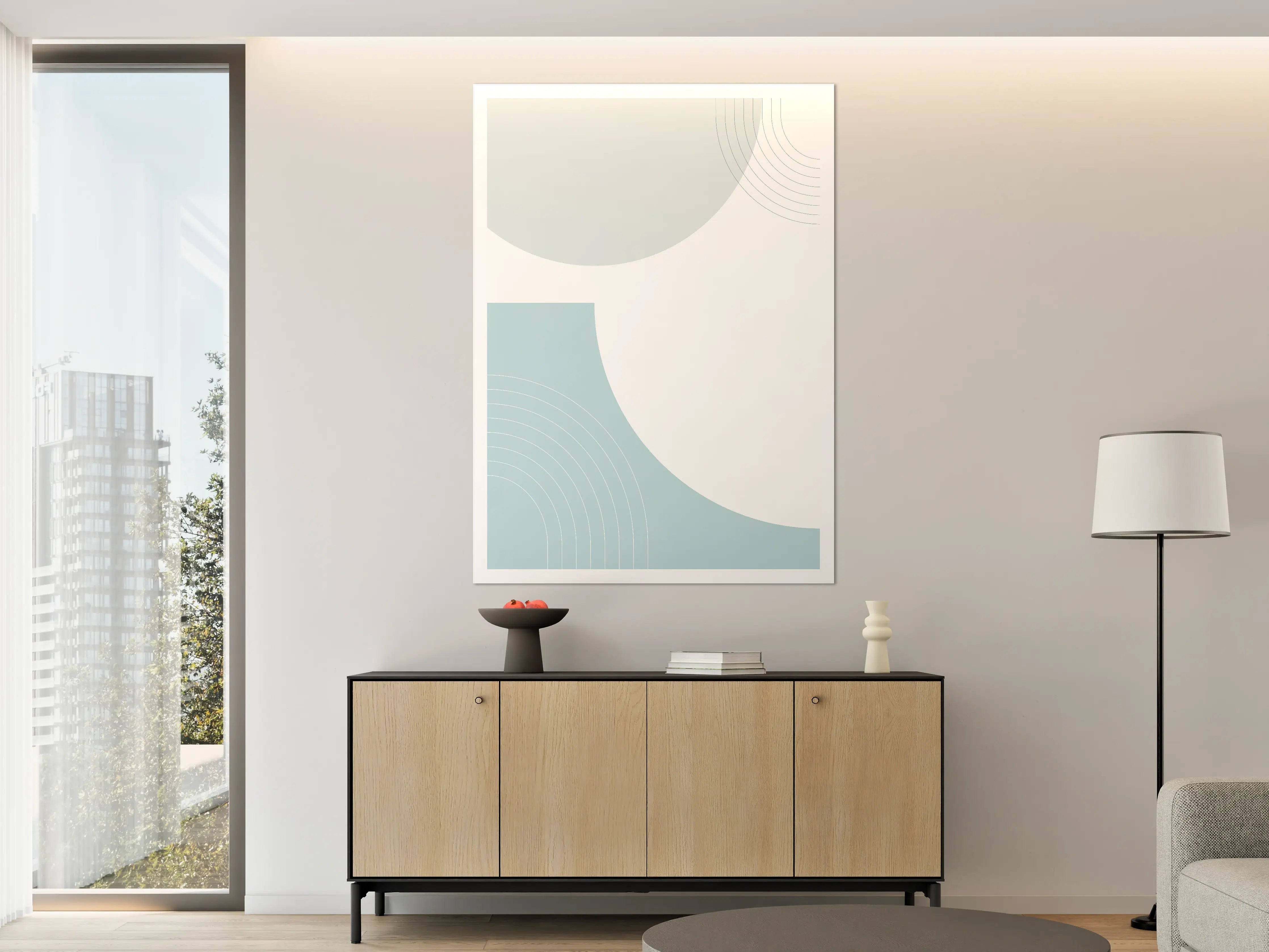 Große Wandbilder - Sanfte Pastellfarben mit geometrischem Design
