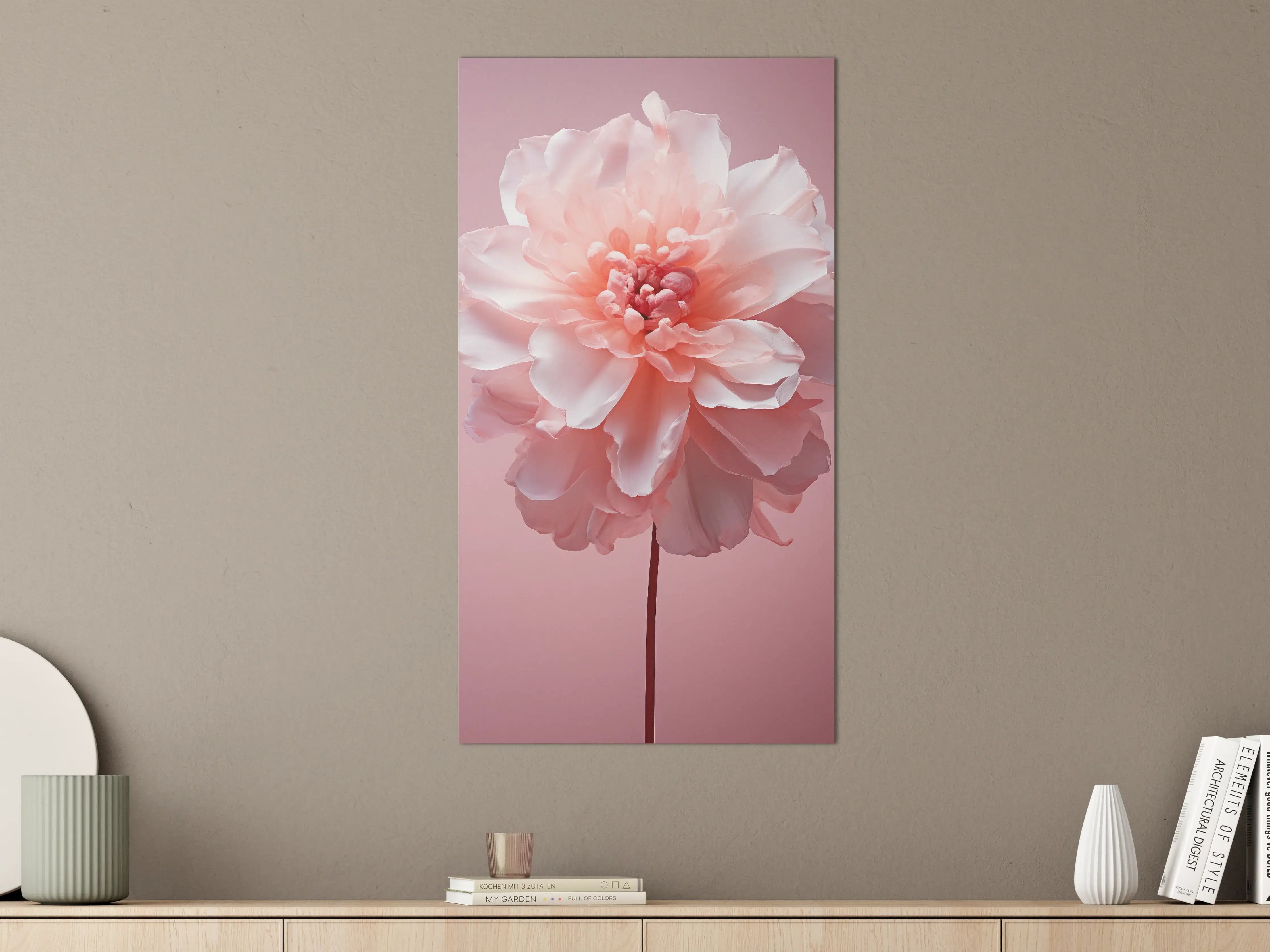 Große Wandbilder - Sanfte Pfingstrosenblüte in Rosa
